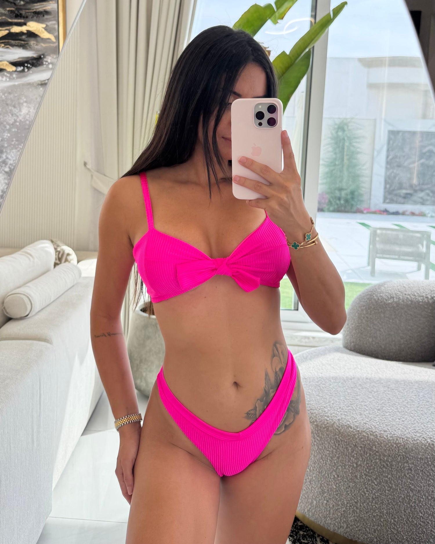 Mallorca Front-Tie Ribbed Bikini Set