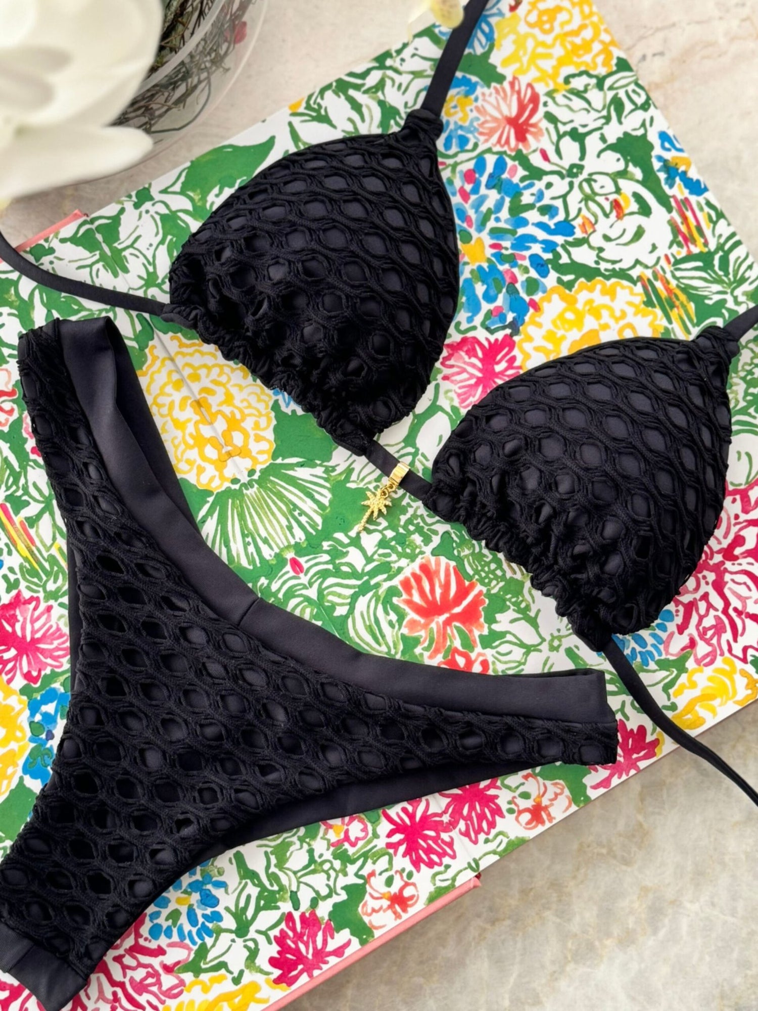 Tulum Net Triangle Bikini Net Set