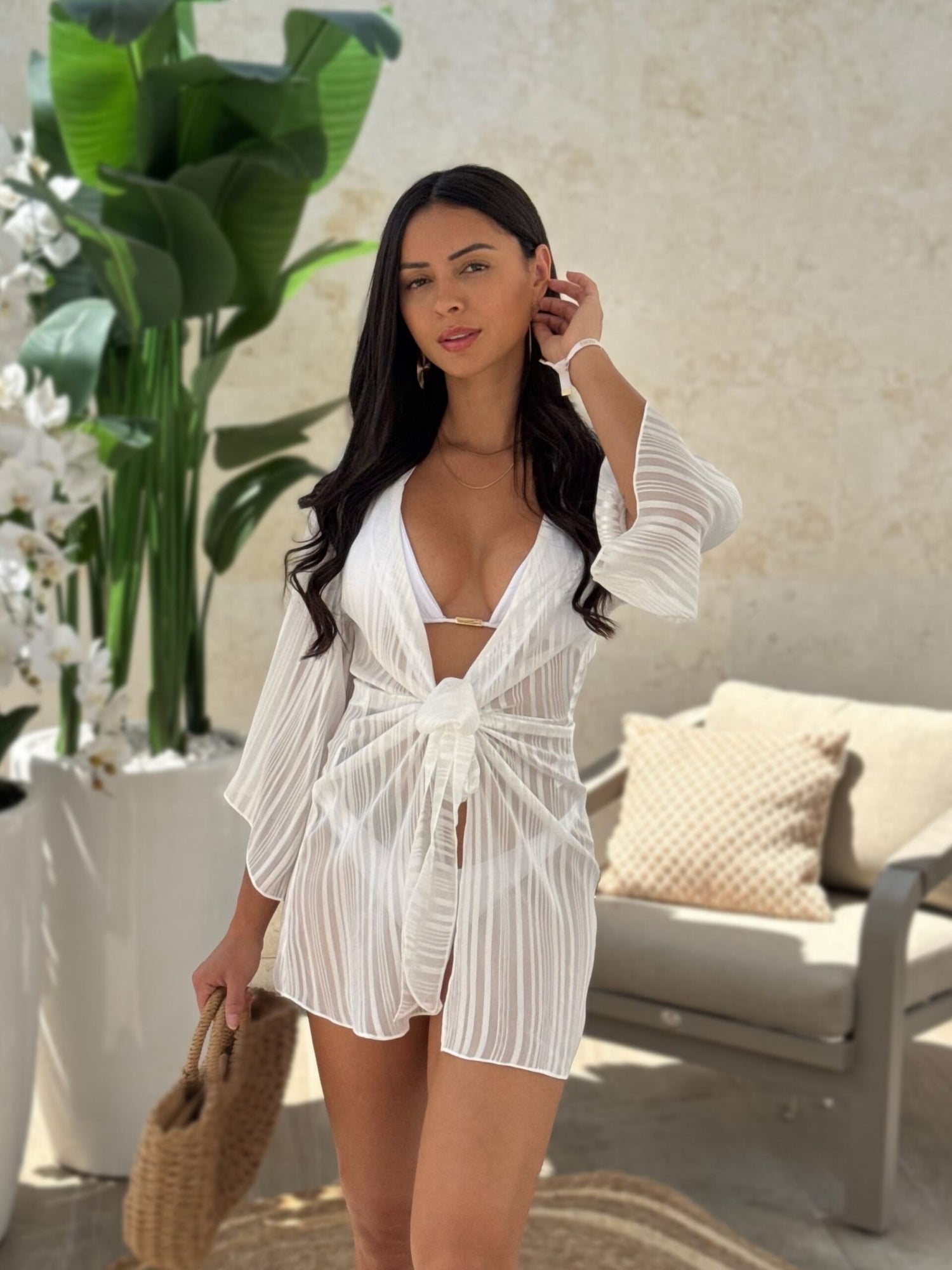 Tulum Kimono Afrodite Sheer Silk Chiffon