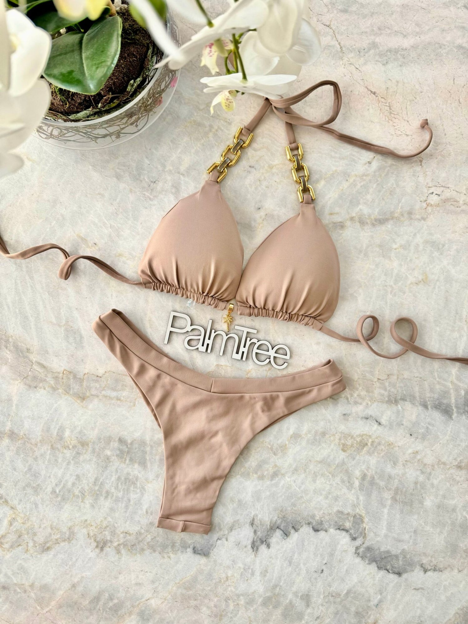 Tulum Lux Chain Triangle Bikini Set