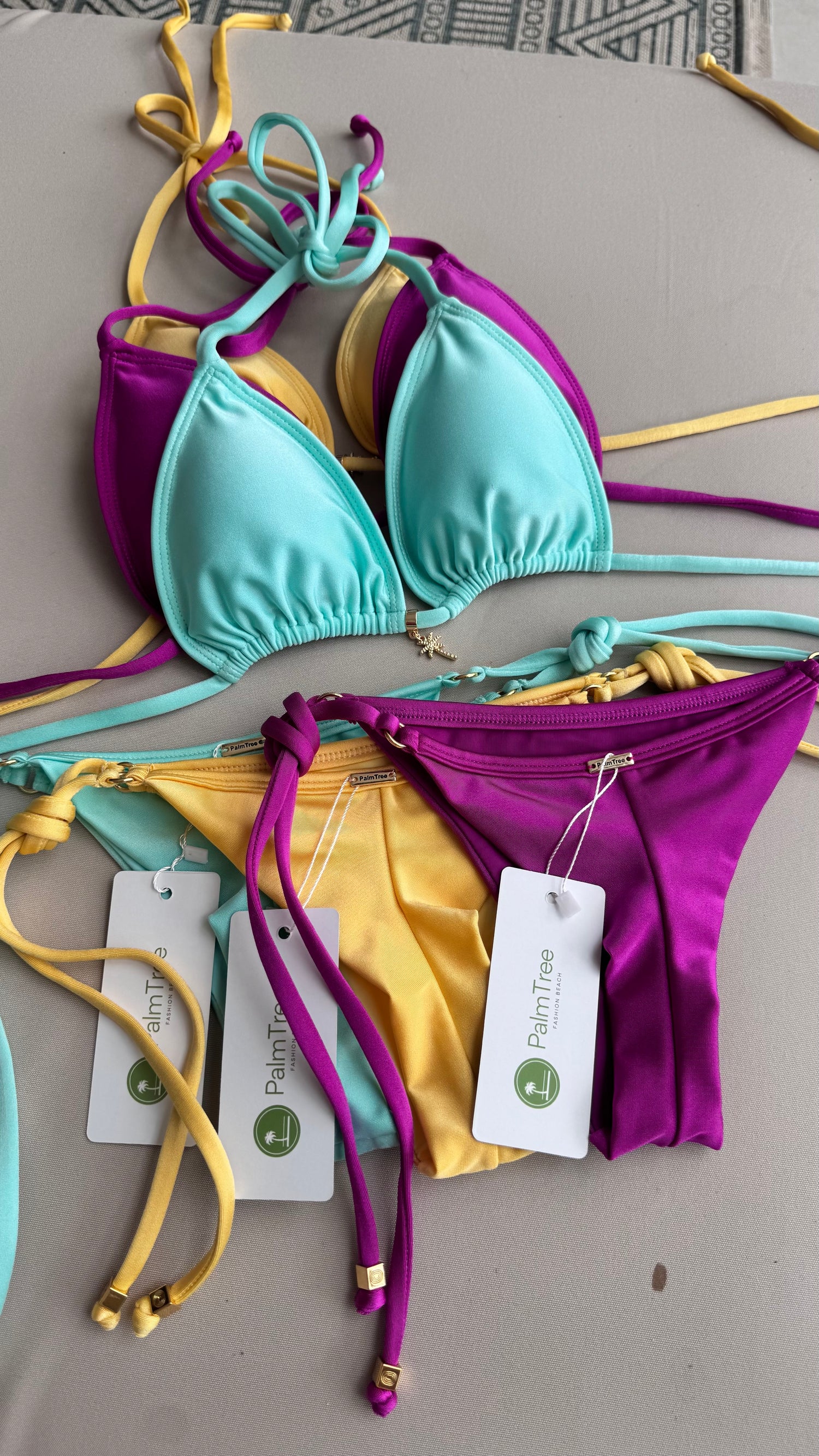 Rio Shimmer Triangle Tie-Side Bikini Set