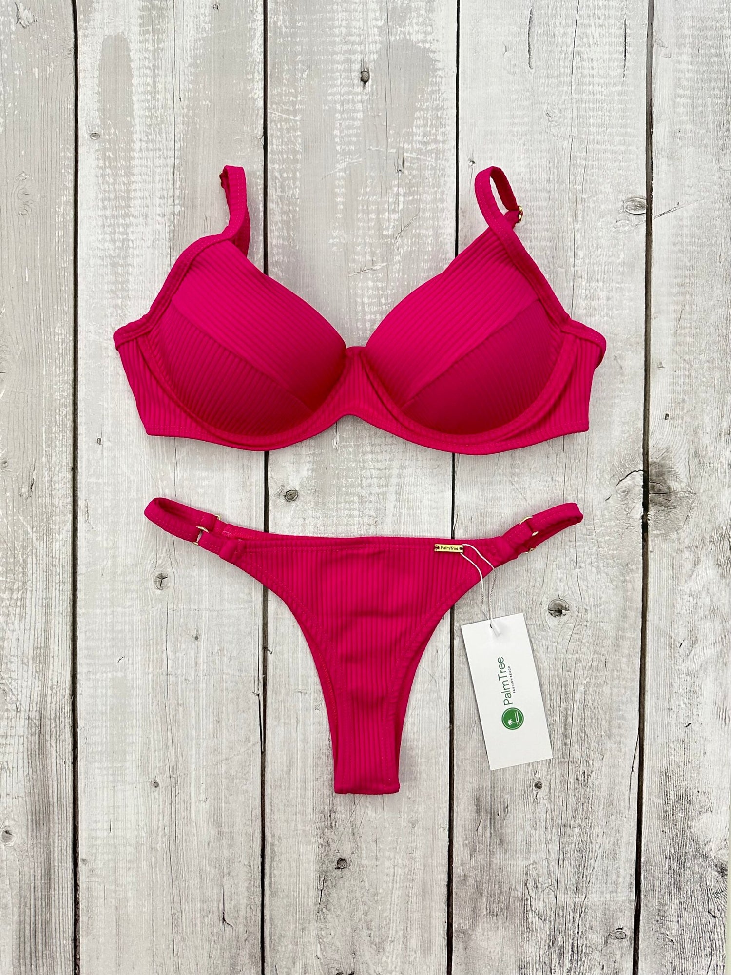 Marbella Ribbed Underwire Bra Bikini Set