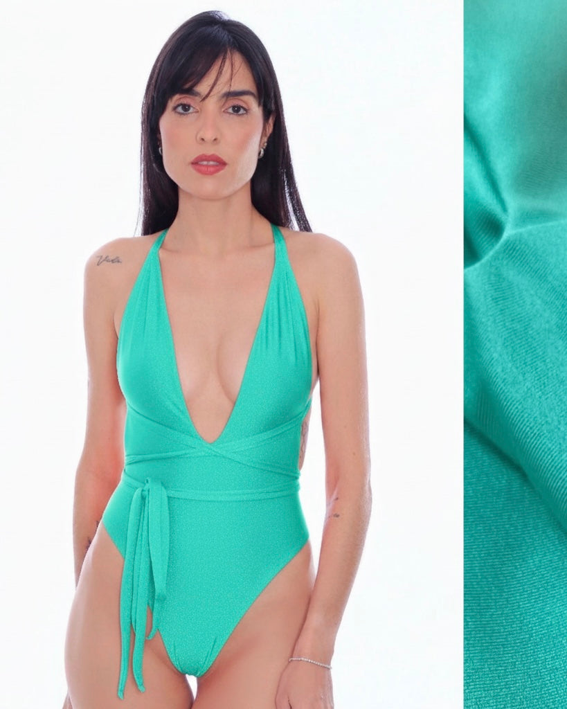Santorini Deep V-Cut One-Piece Swimsuit