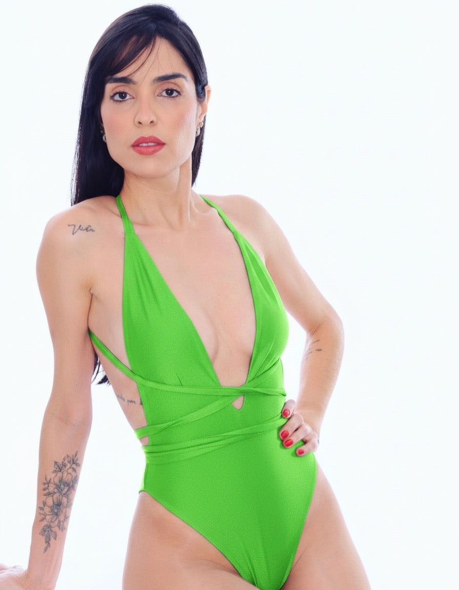 Santorini Deep V-Cut One-Piece Swimsuit