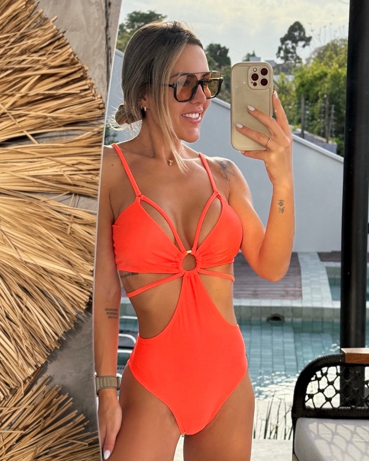 Mauritius Shimmer Cut-Out One-Piece Swimsuit