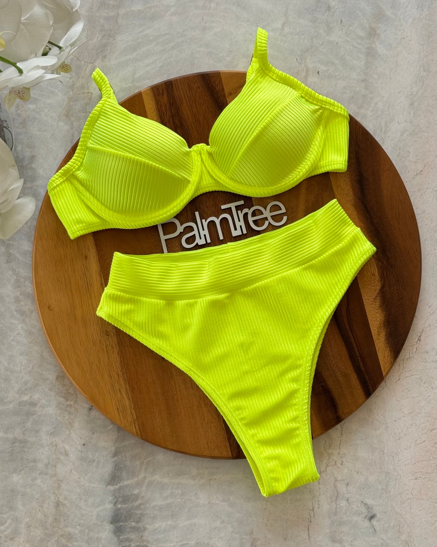 Mykonos Shimmer Ribbed Hot Pants Bra Bikini Set