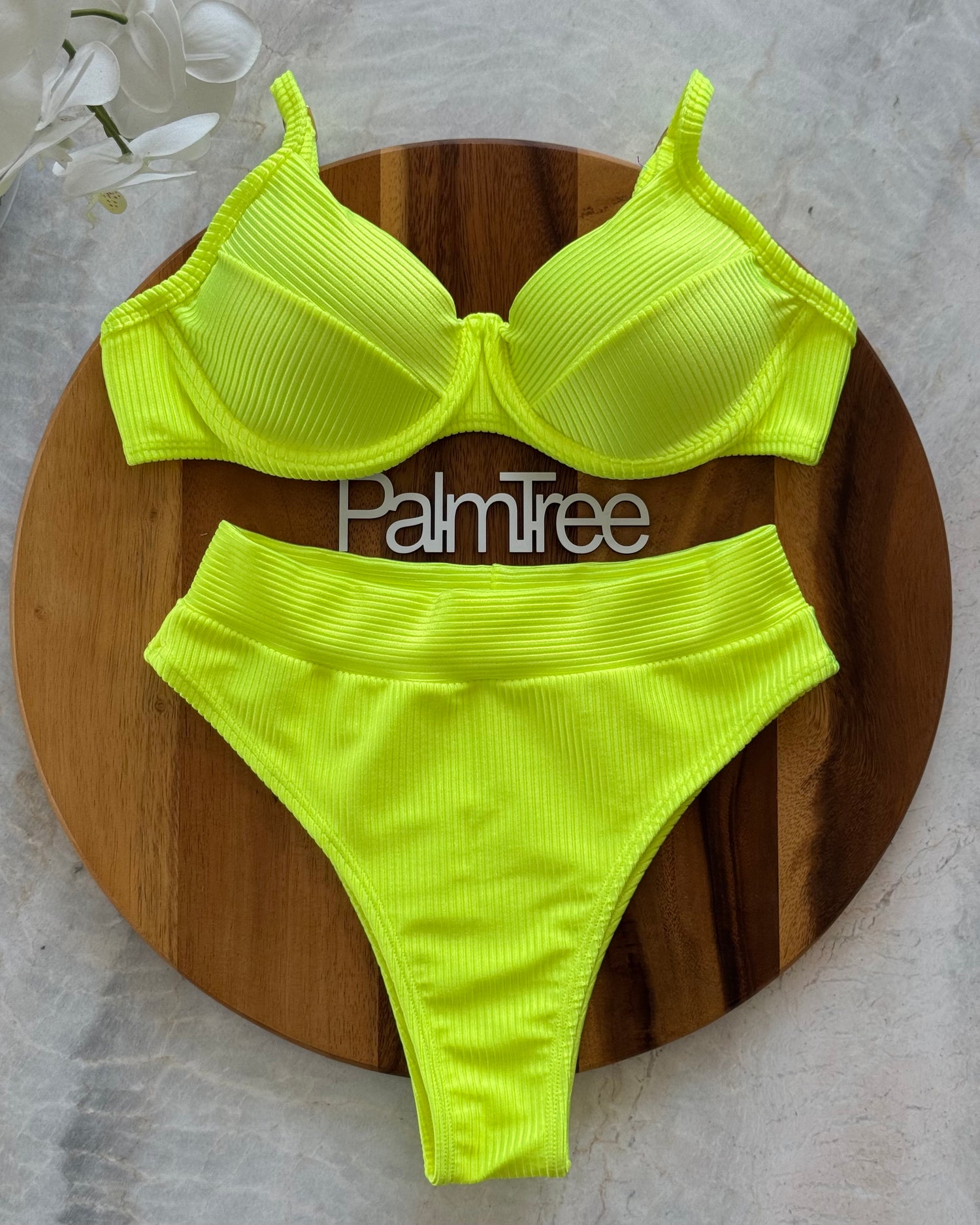 Mykonos Shimmer Ribbed Hot Pants Bra Bikini Set