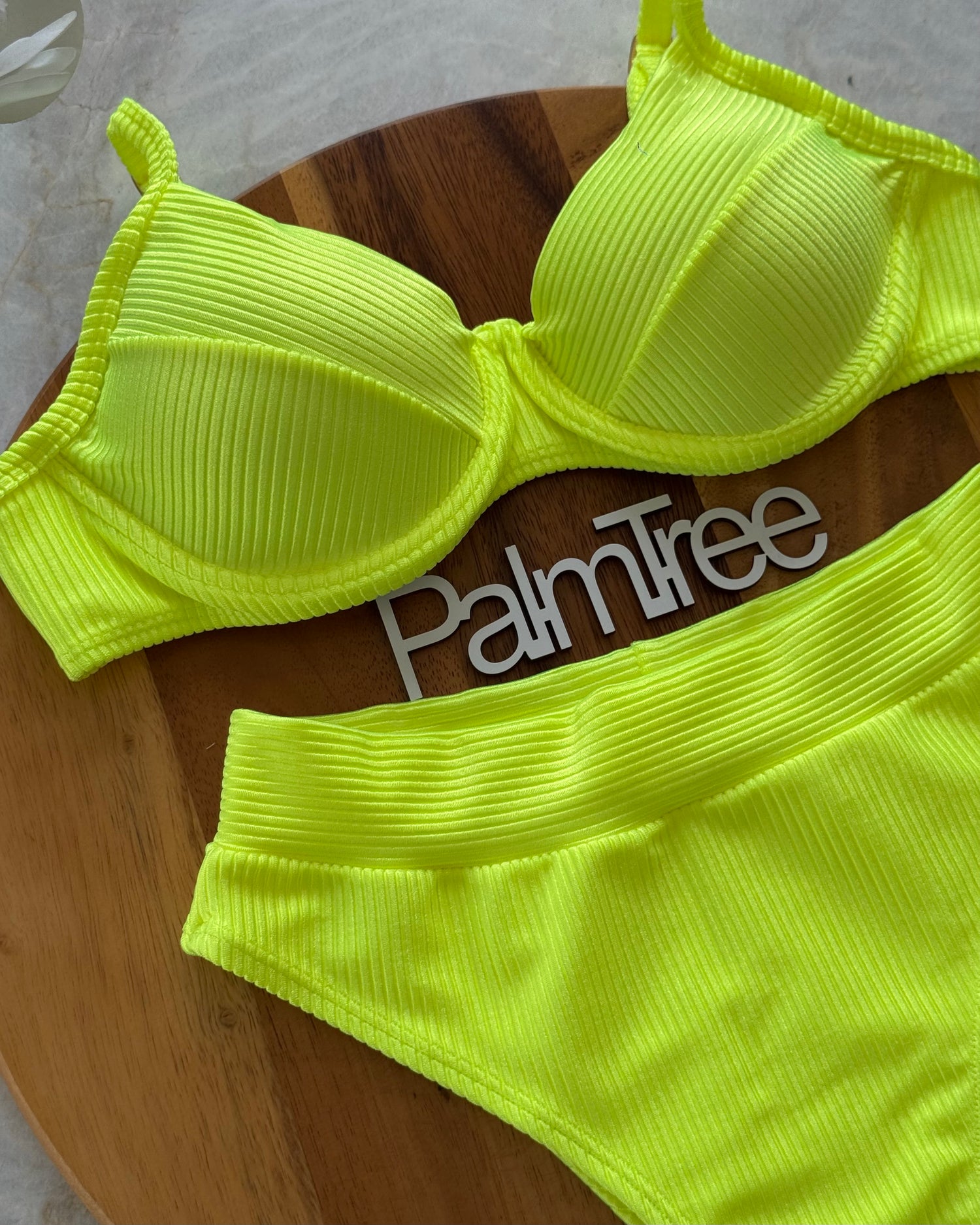 Mykonos Shimmer Ribbed Hot Pants Bra Bikini Set