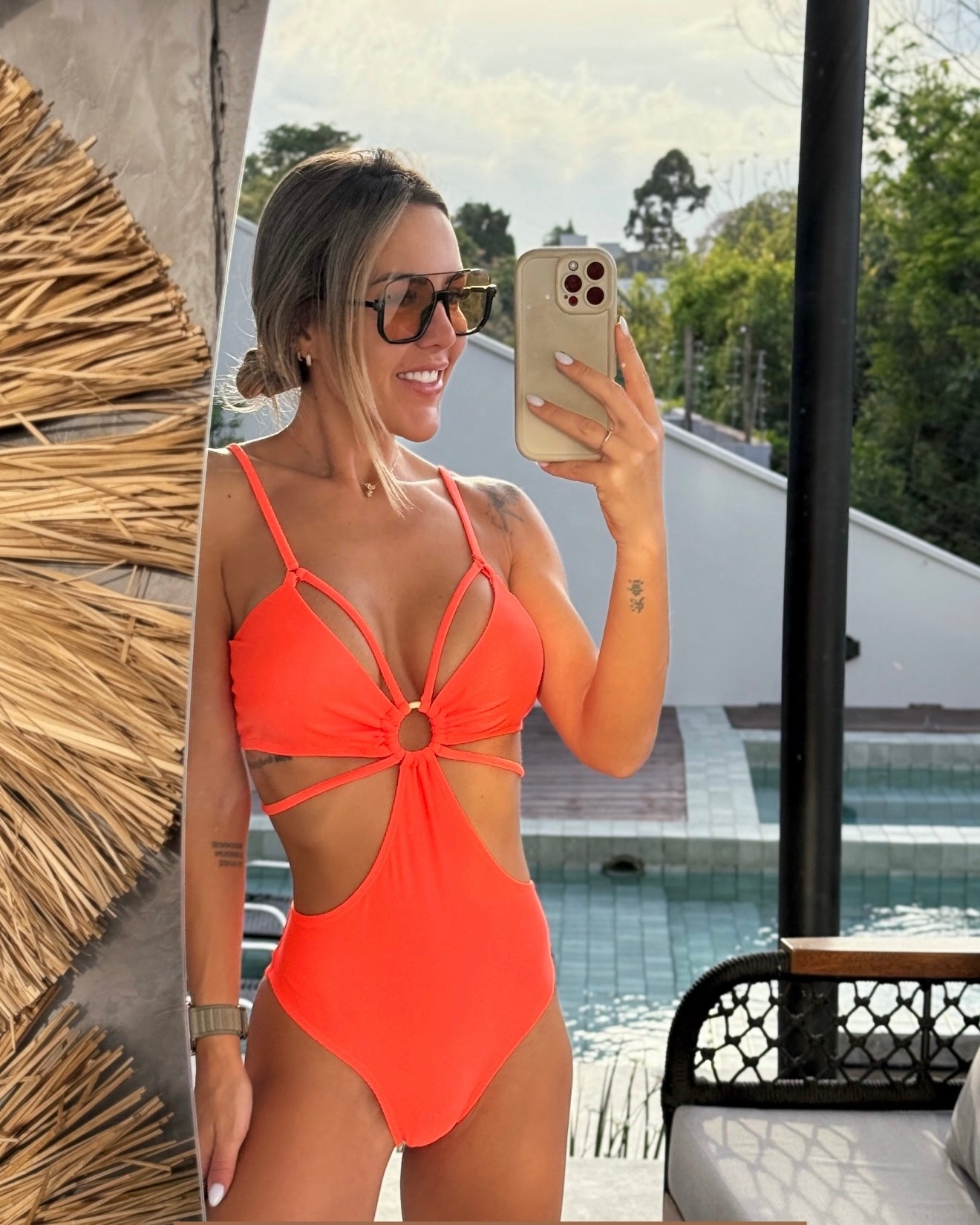 Mauritius Shimmer Cut-Out One-Piece Swimsuit