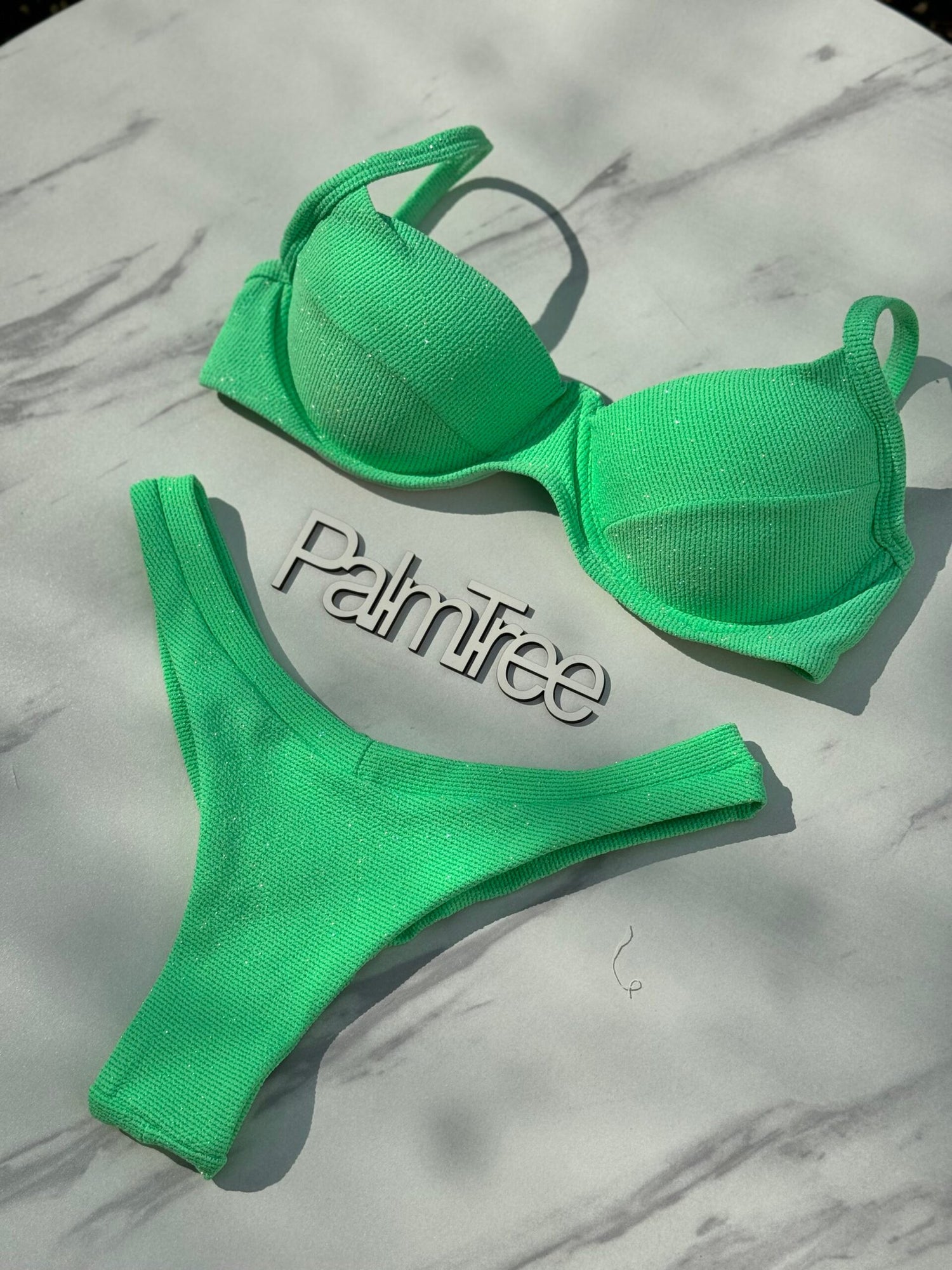 Maldives Glitter Underwire Bra Bikini Set Glitter
