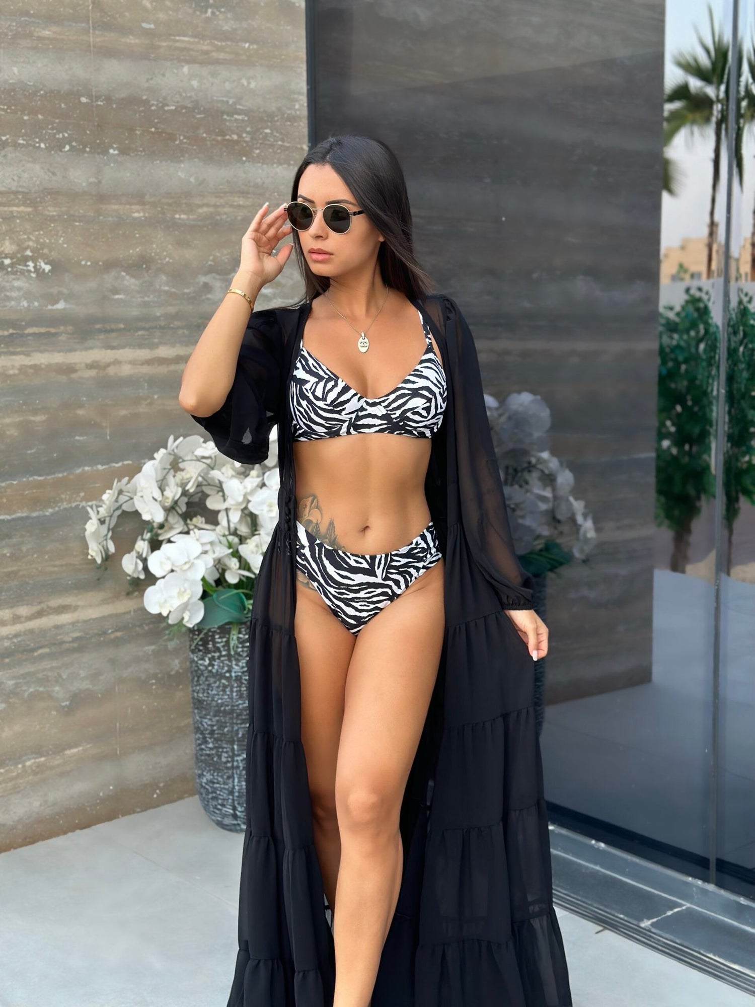 Santorini Animal Print High Waisted Bra Bikini Set