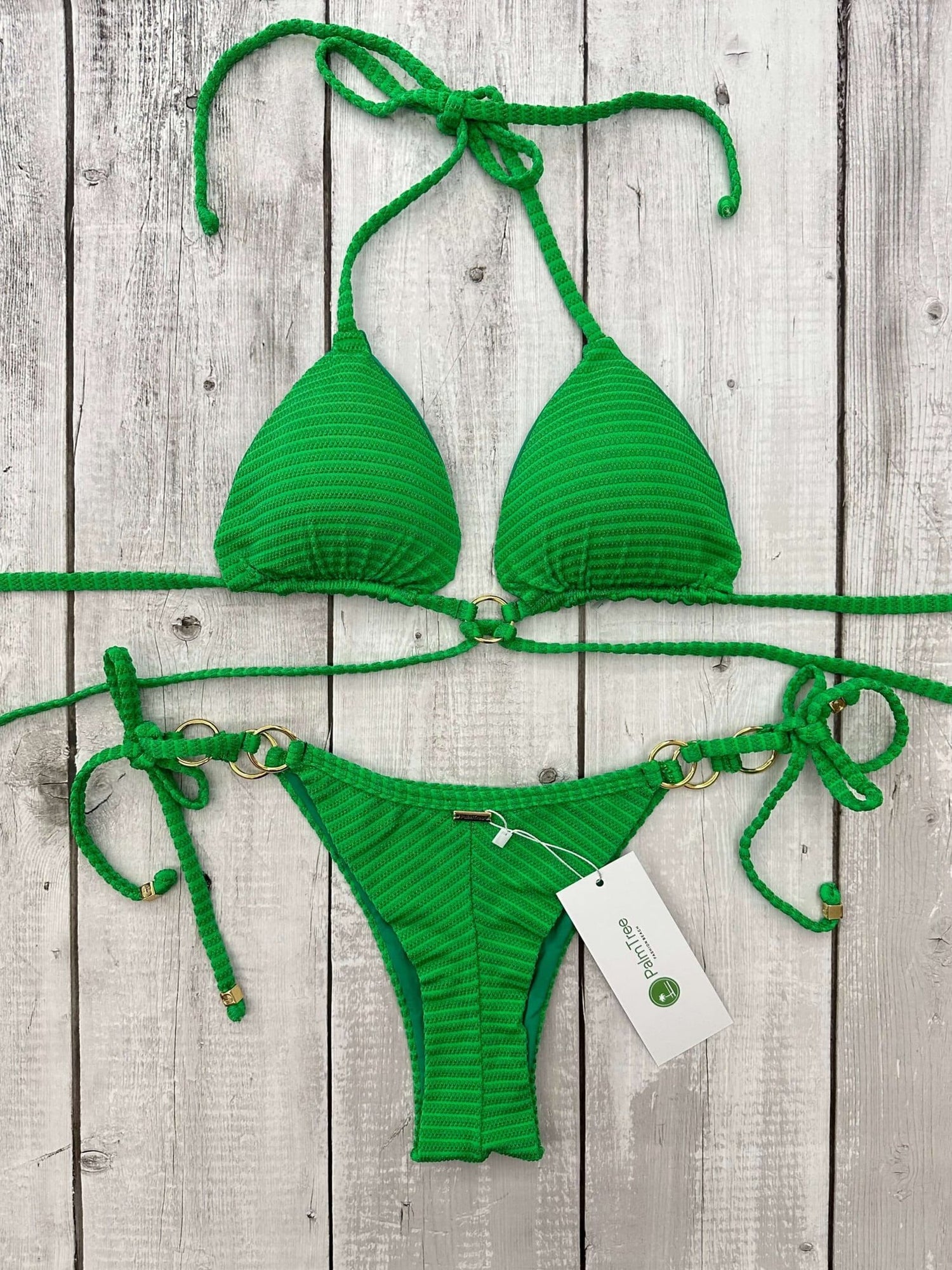 Dubai Textured Triangle Bikini Set