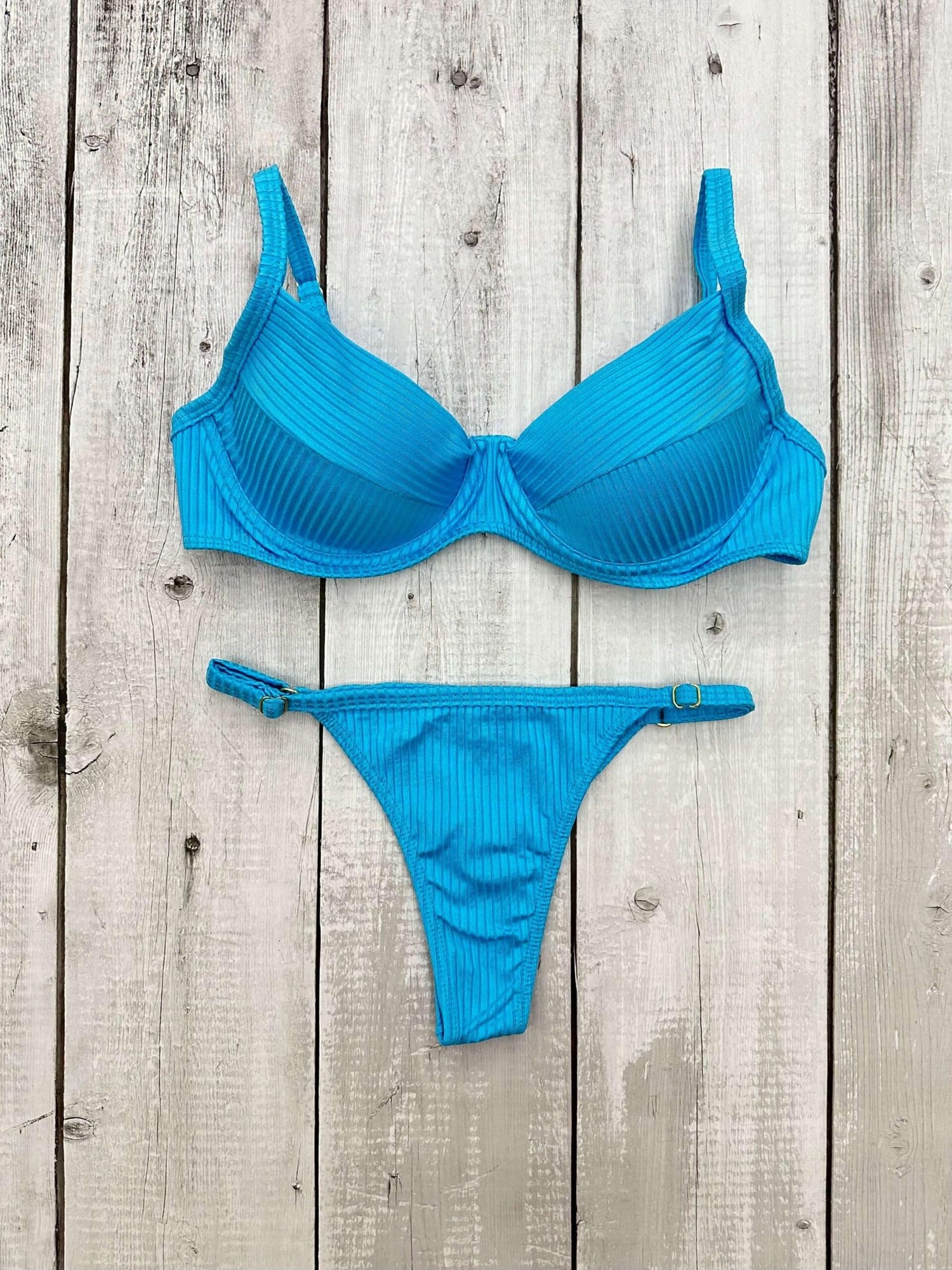 Marbella Ribbed Underwire Bra Bikini Set