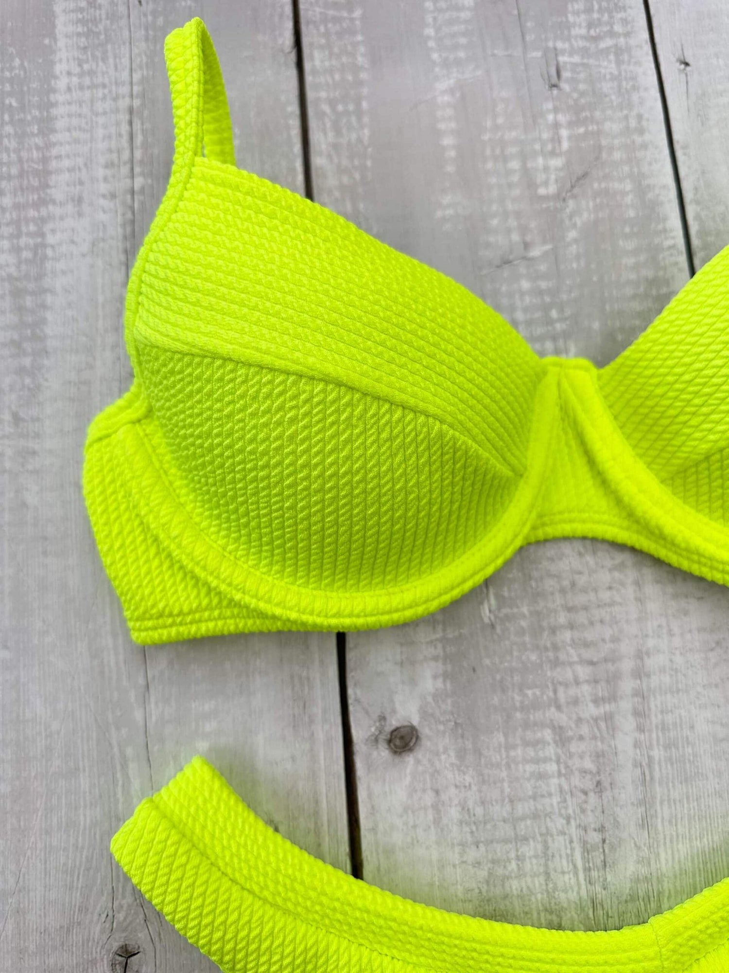 Maldives Neon Crinkle Underwire Bra Bikini Set