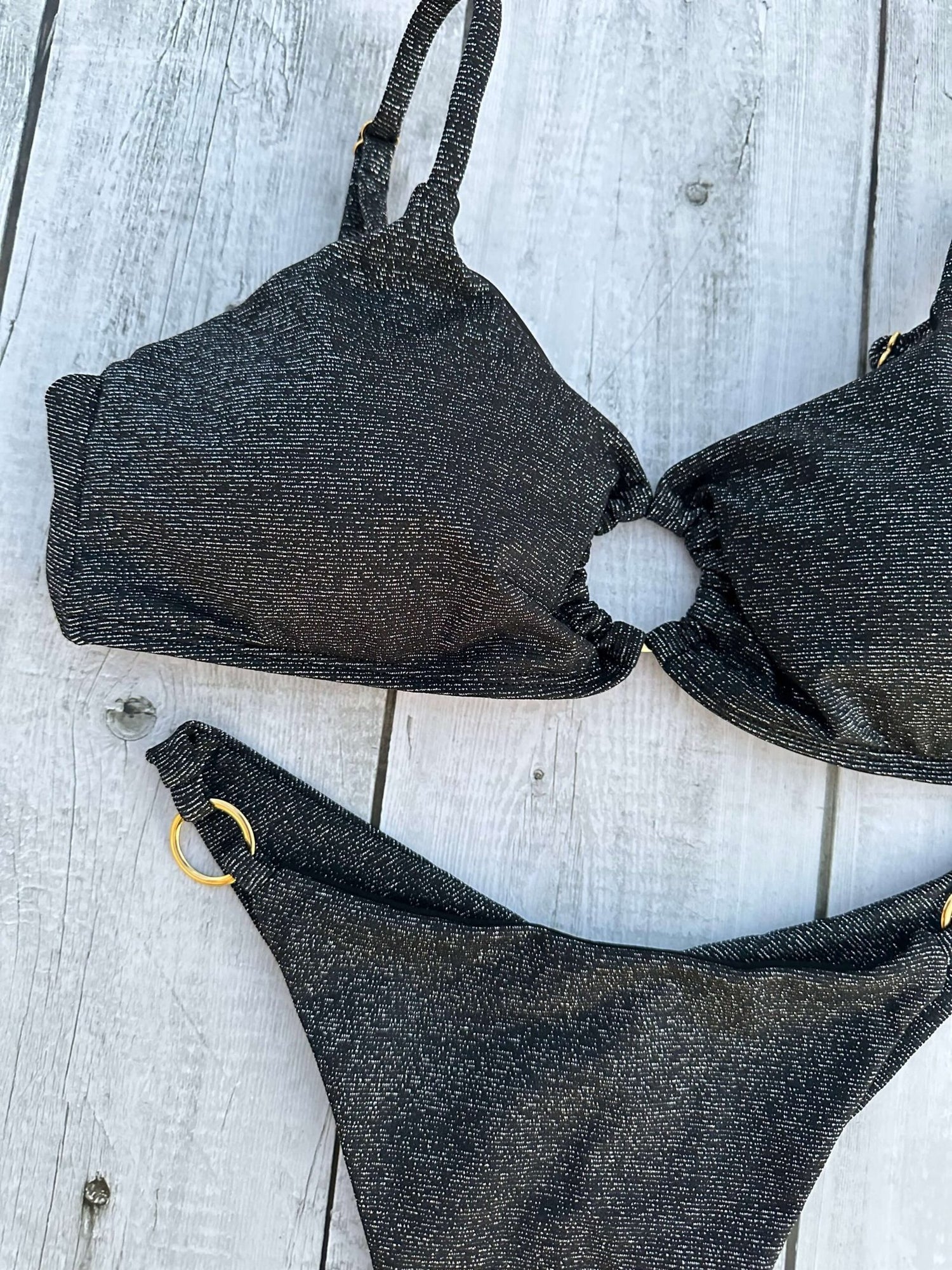 Bali Glitter Ring Bralette Bikini Set