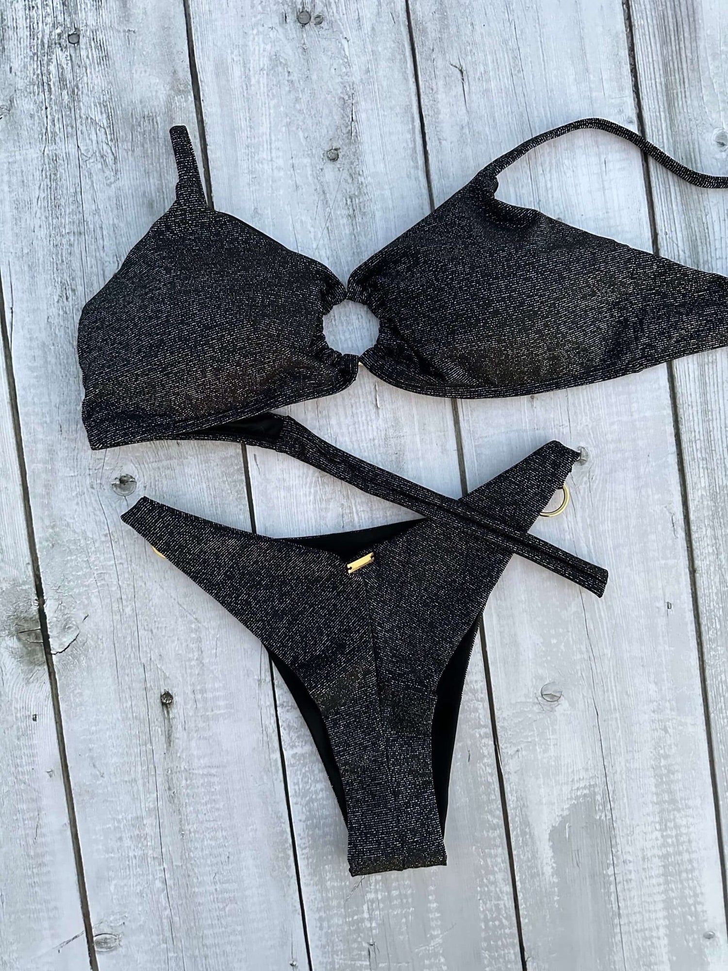 Bali Glitter Ring Bralette Bikini Set