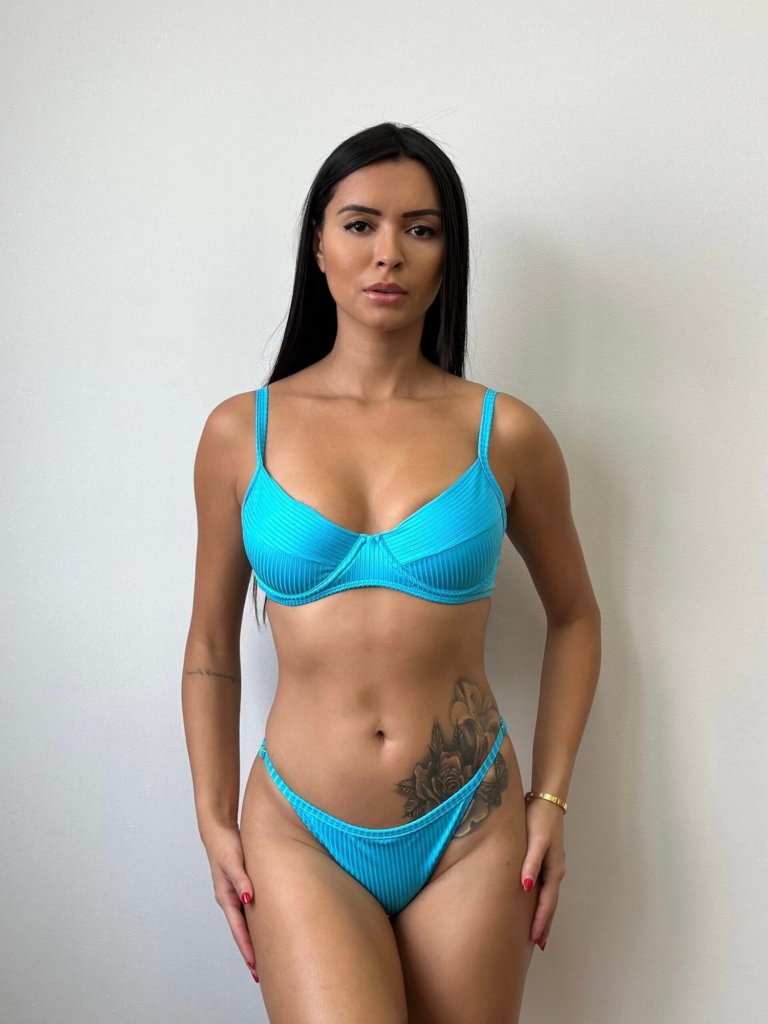 Marbella Ribbed Underwire Bra Bikini Set