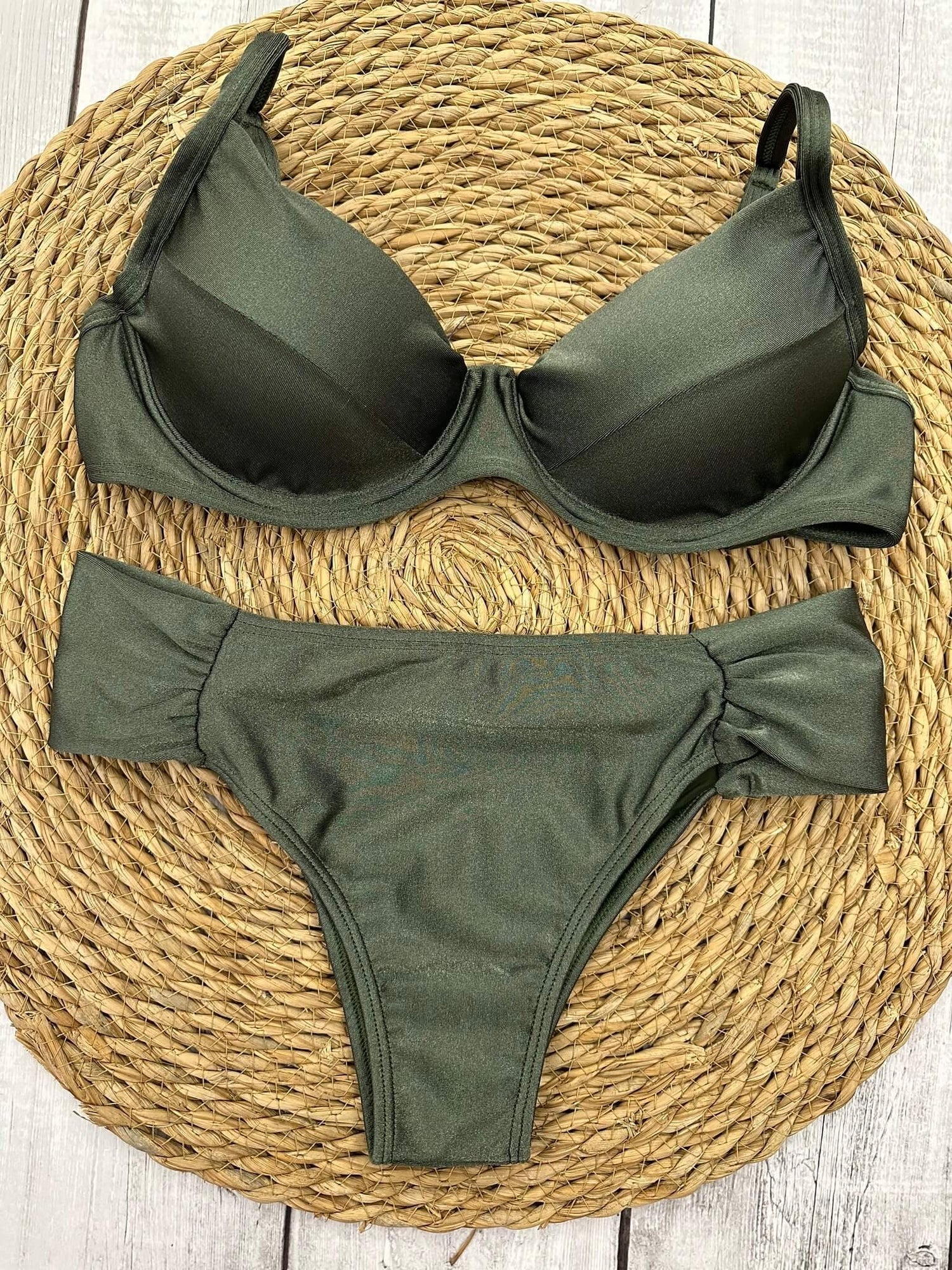 Santorini Shimmer High Waisted Bra Bikini Set