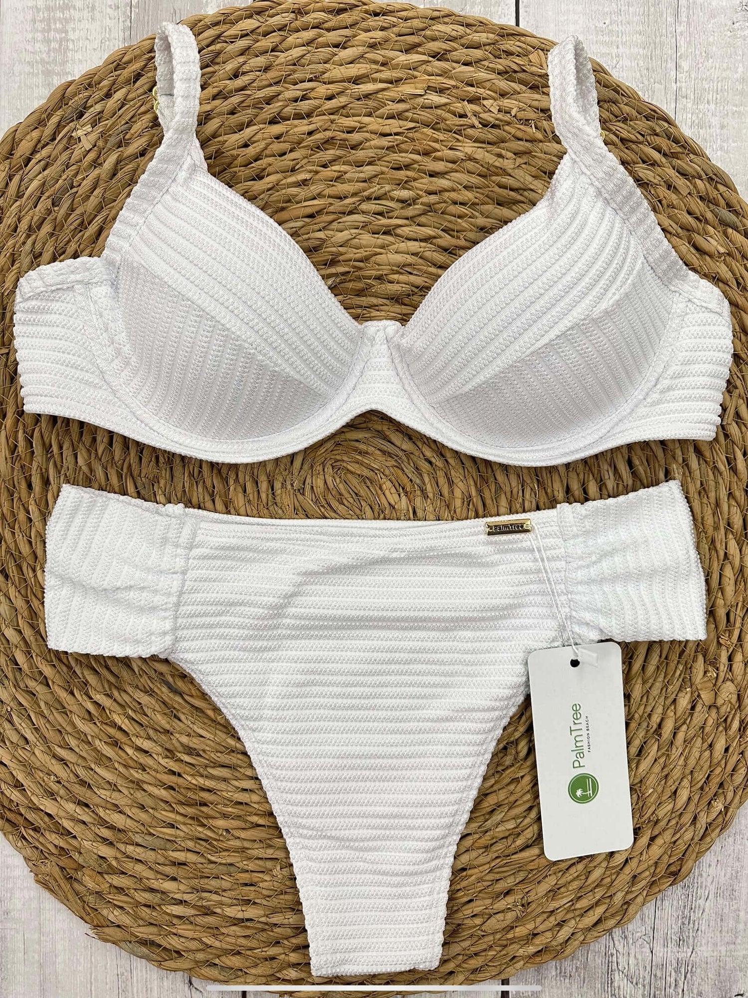Santorini Textured High Waisted Bikini Set