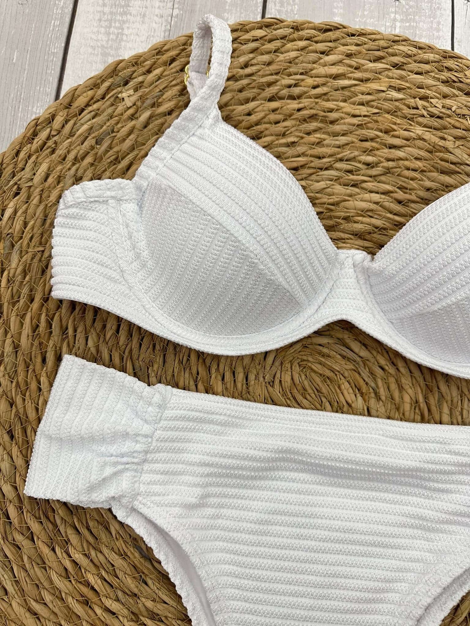 Santorini Textured High Waisted Bikini Set