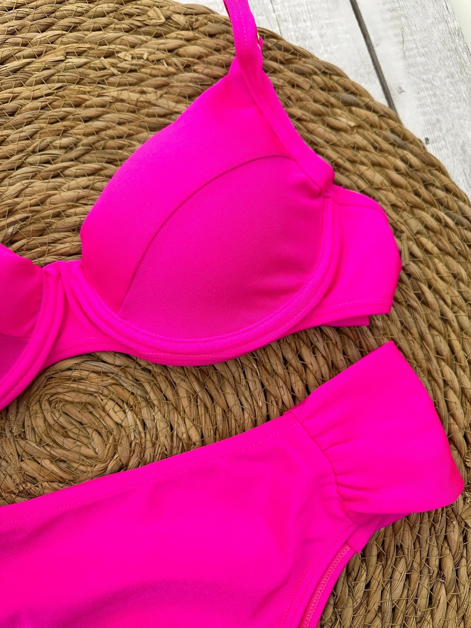 Santorini Shimmer High Waisted Bra Bikini Set