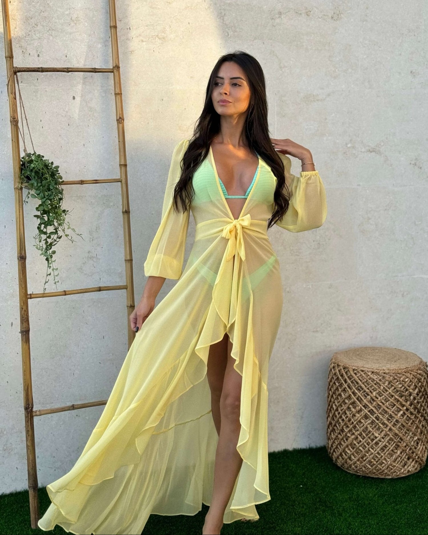 Fiji Beach Dress Sheer Silk Chiffon Palmtree Fashion Beach Fiji Beach Dress Sheer Silk Chiffon Palmtree Fashion Beach