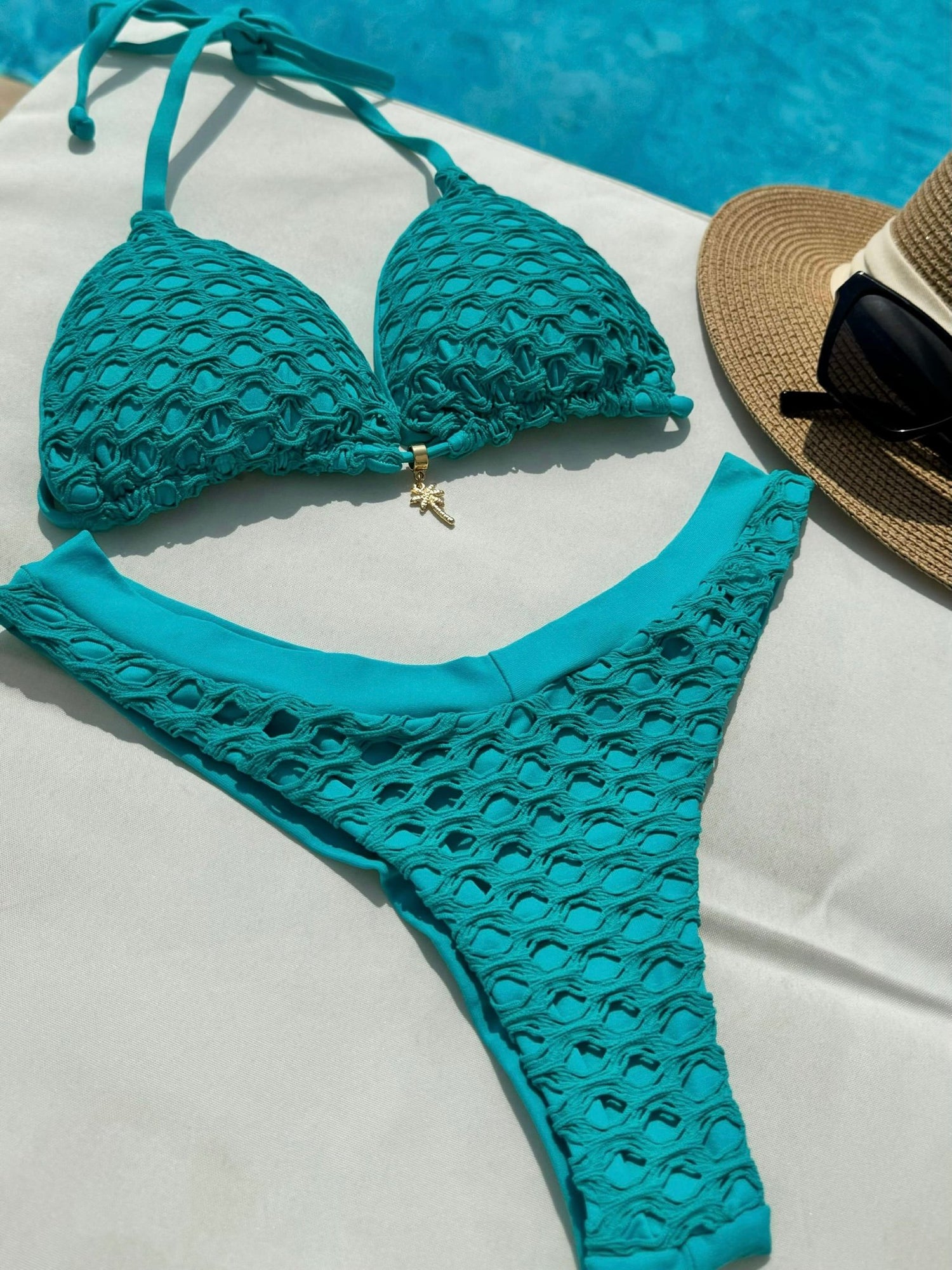 Tulum Net Triangle Bikini Net Set