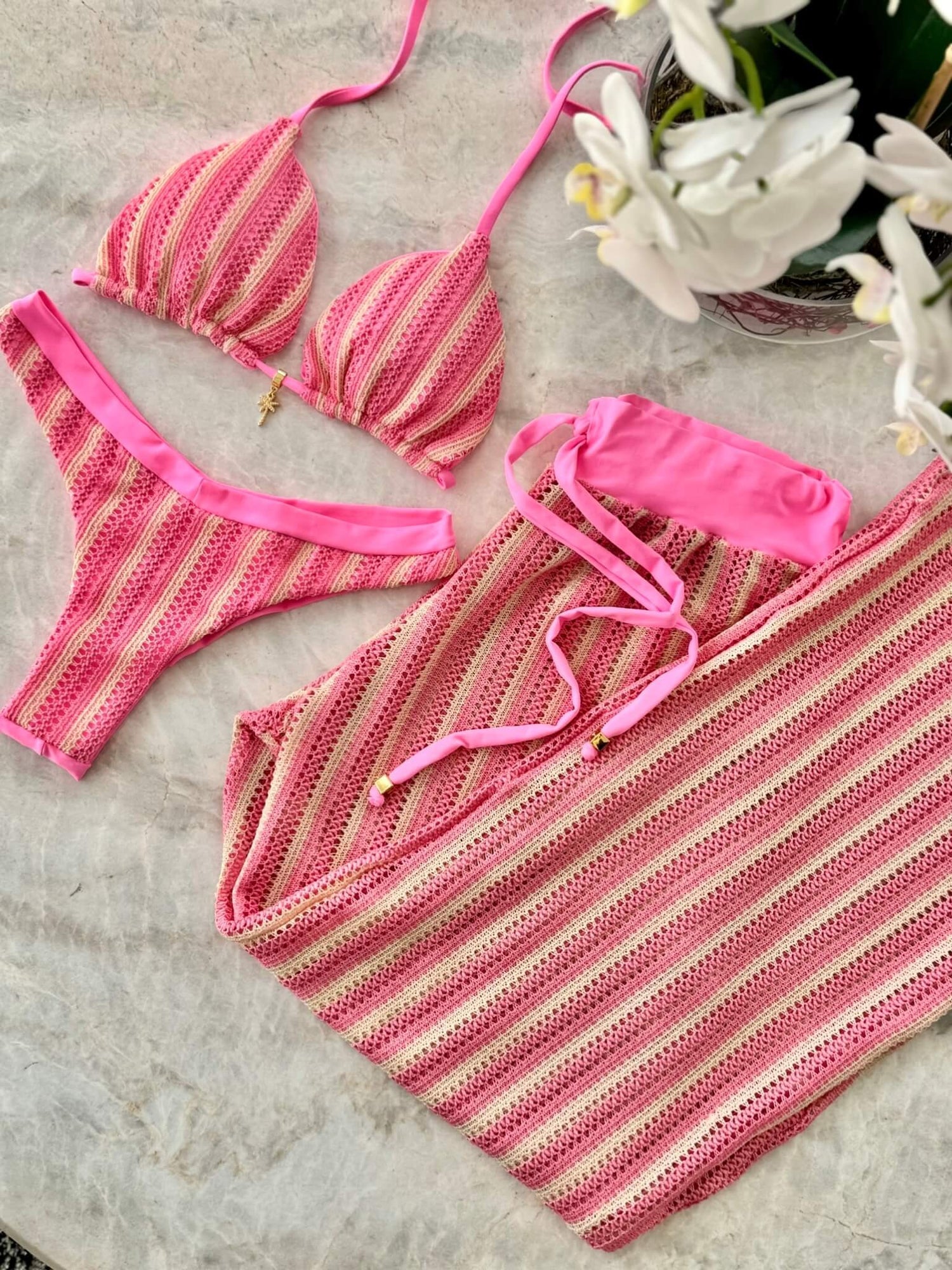 Tulum Striped Crochet Beach Pants