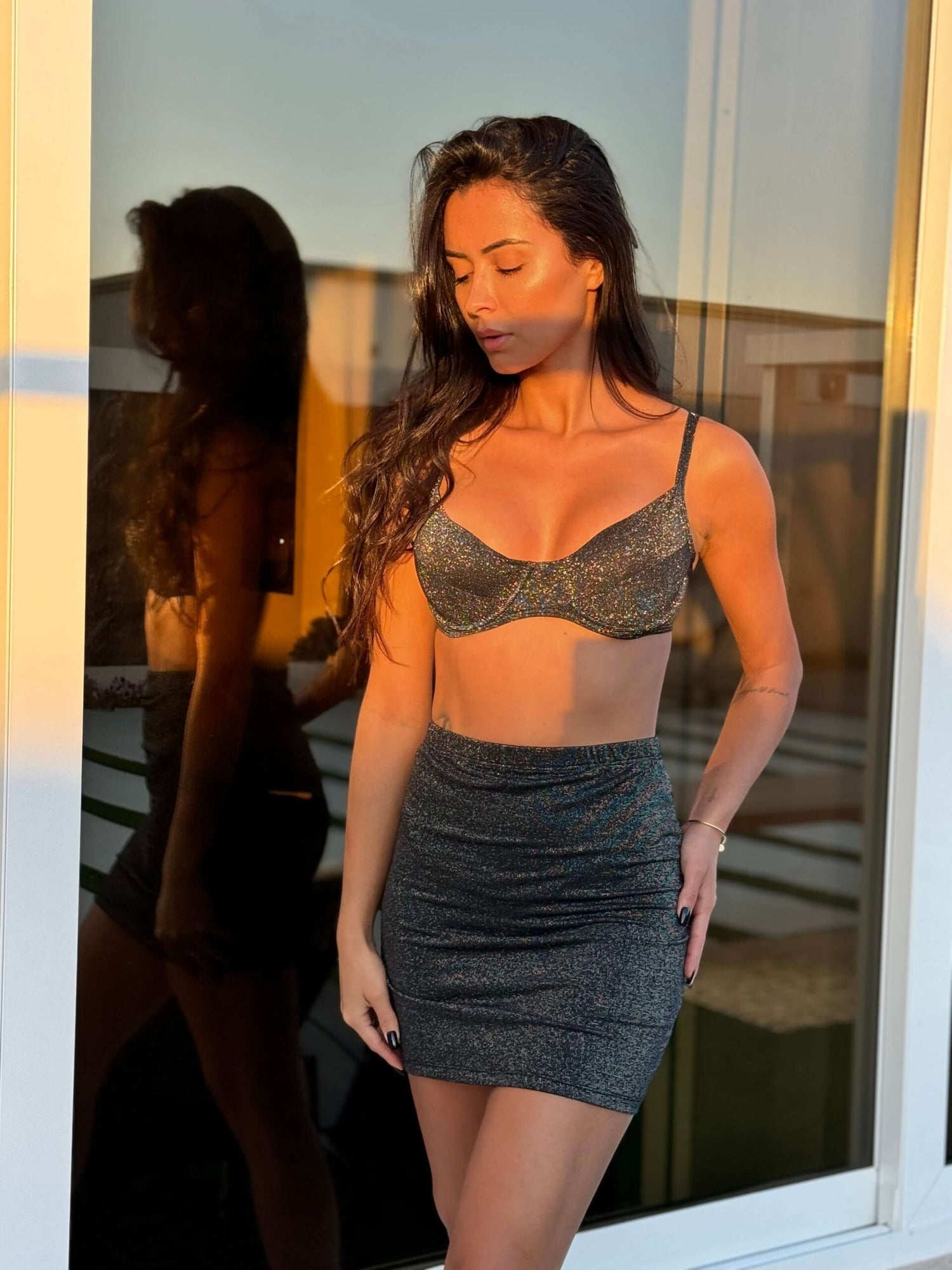 Maldives Glitter Mini Skirt