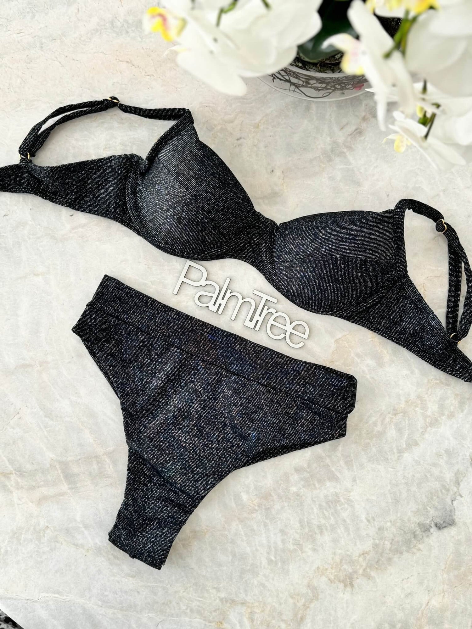 Mykonos Glitter Slim Hot Pants Bra Bikini Set