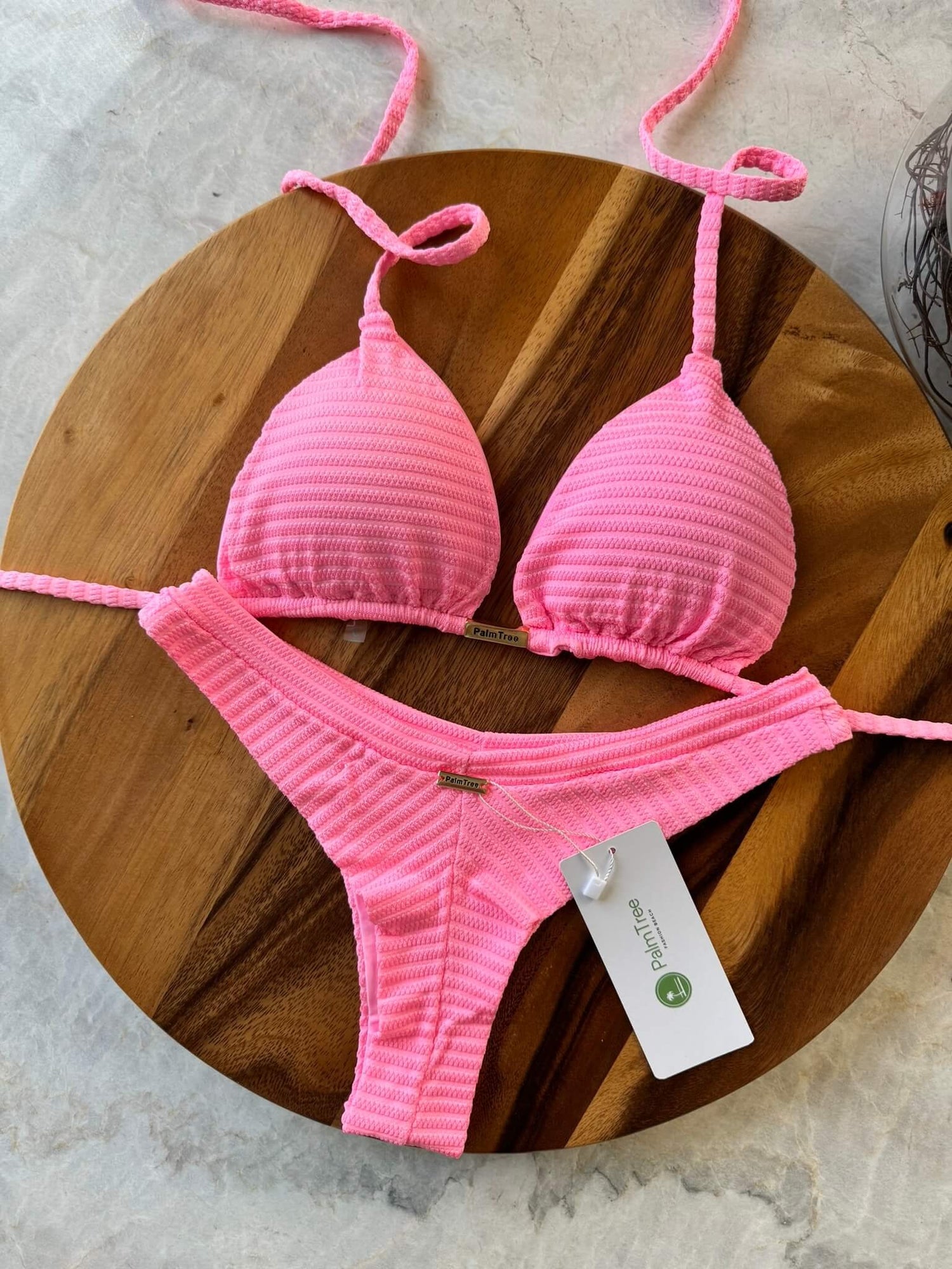 Tulum Textured Triangle Bikini Set
