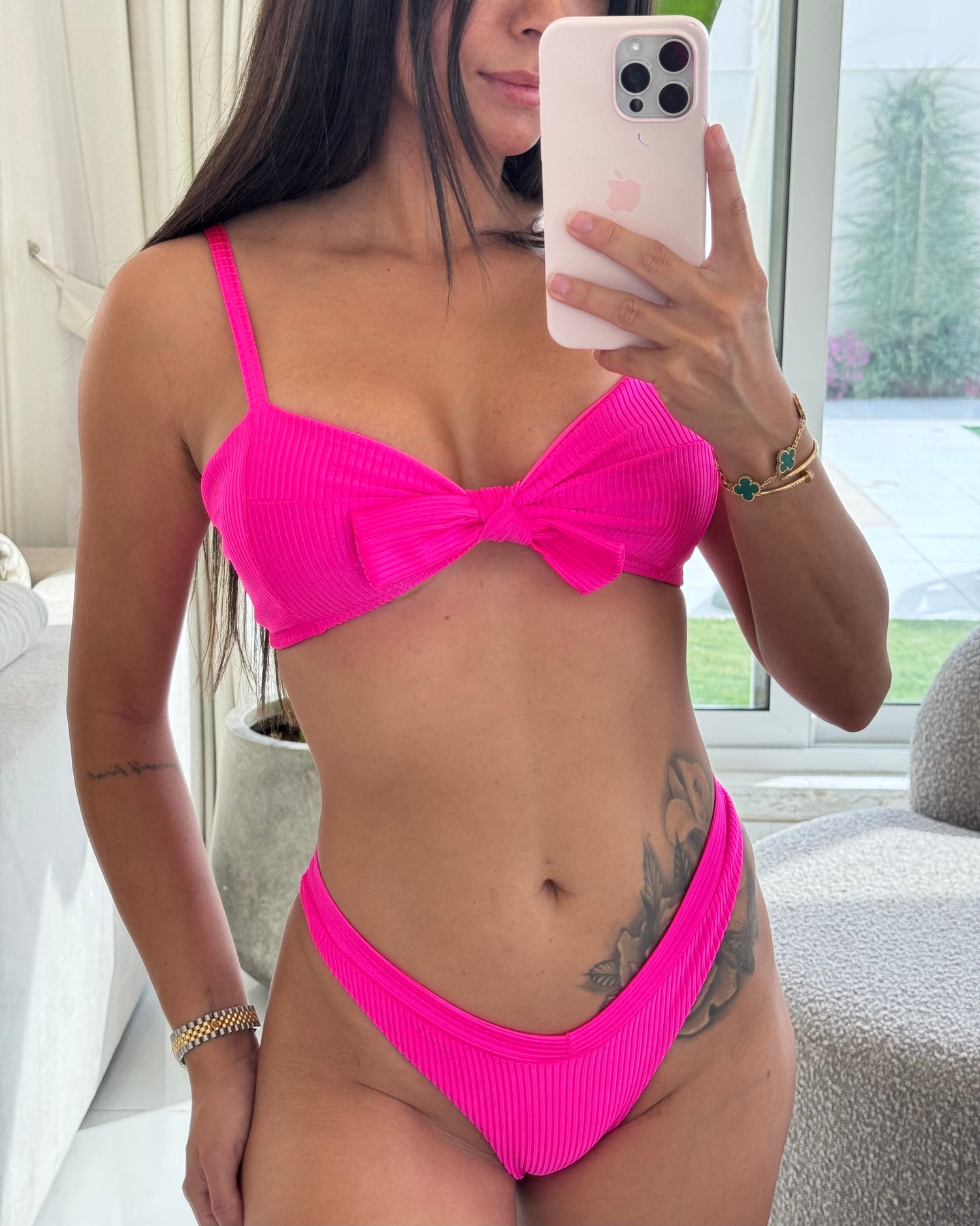 Mallorca Front-Tie Ribbed Bikini Set