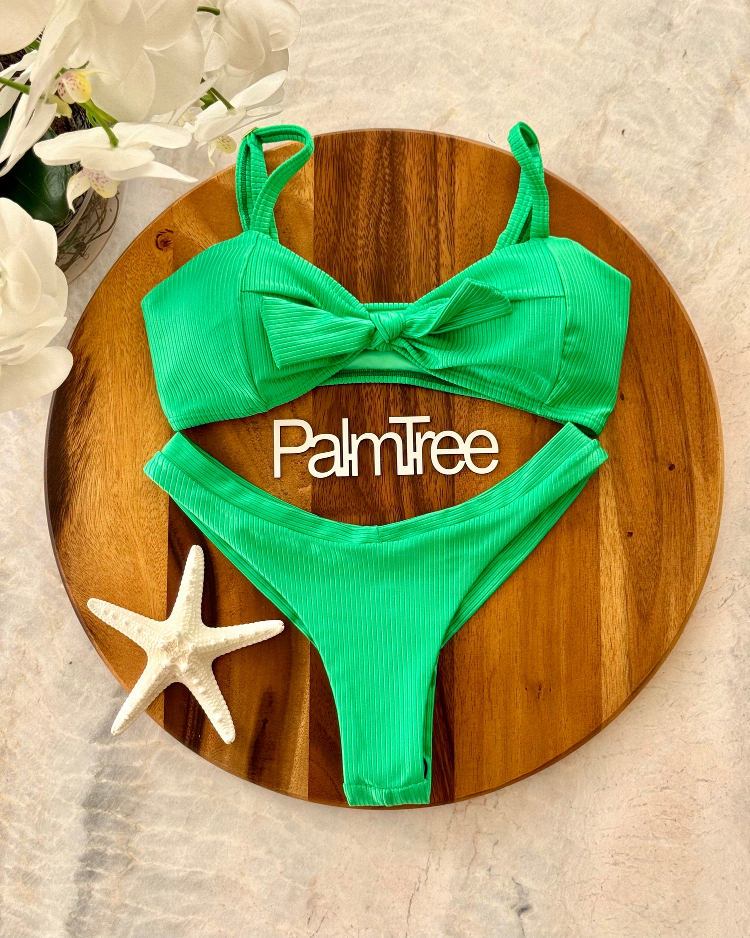 Mallorca Front-Tie Ribbed Bikini Set
