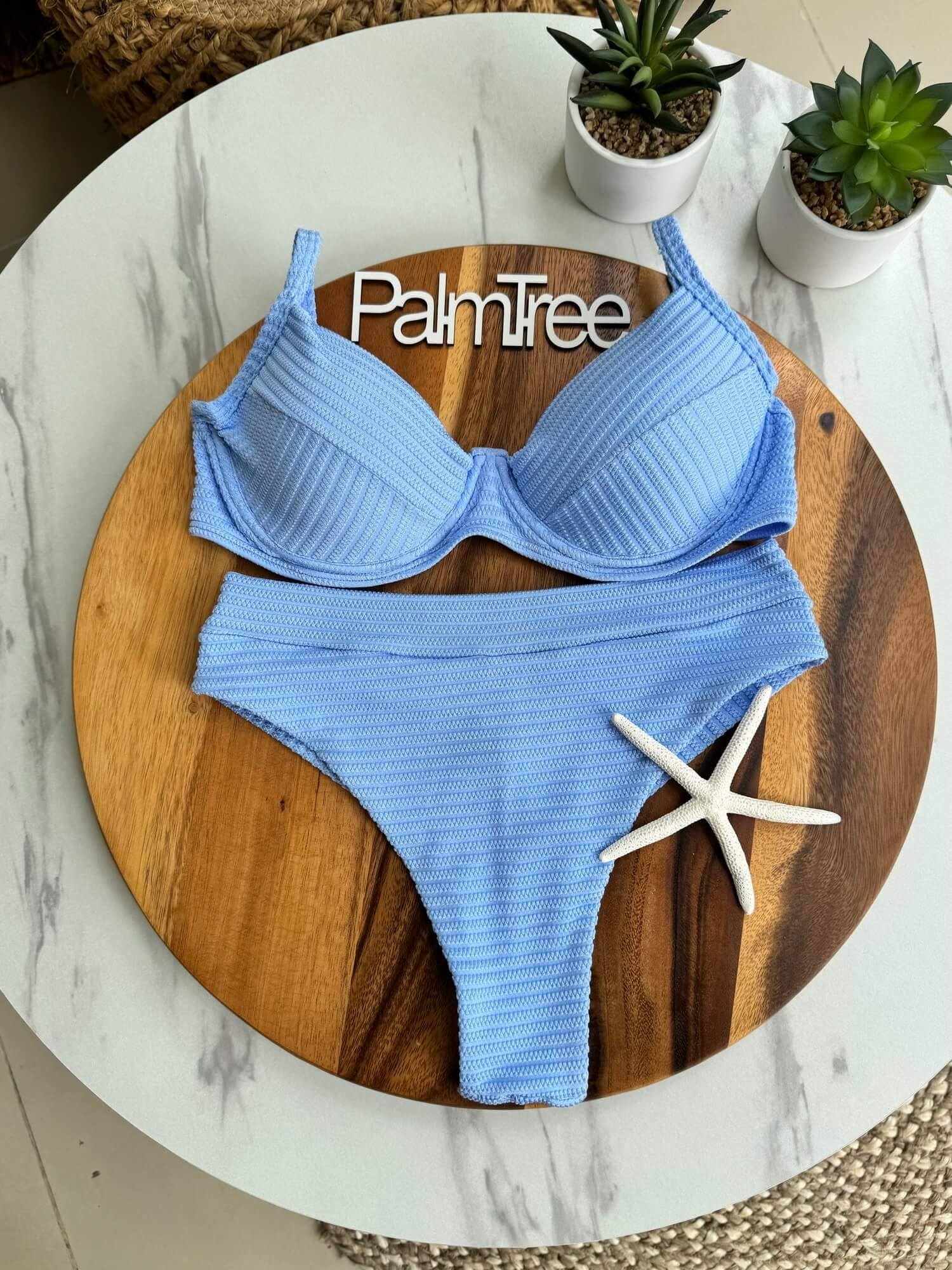 Mykonos Textured Slim Hot Pants Bra Bikini Set