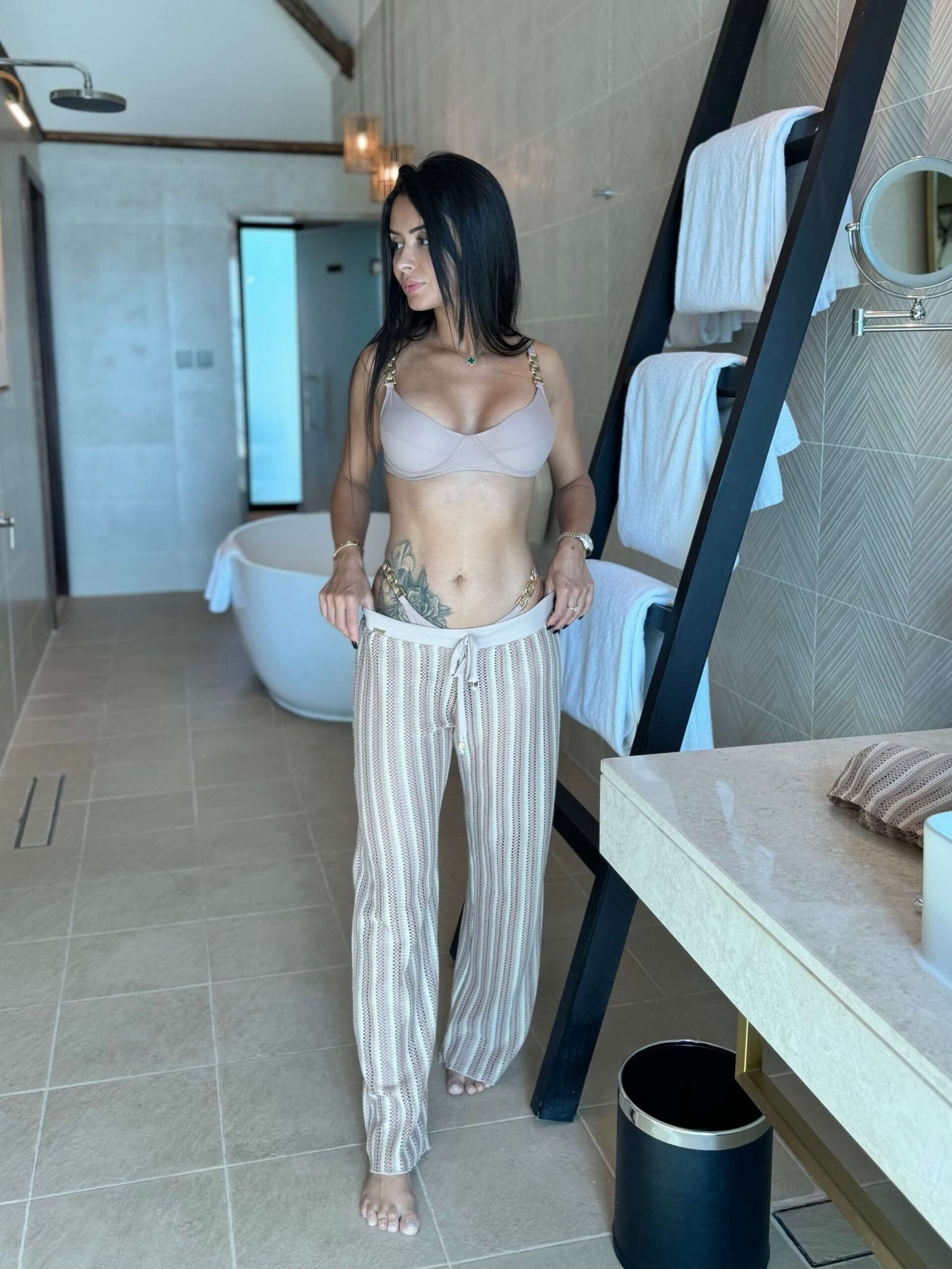 Tulum Striped Crochet Beach Pants