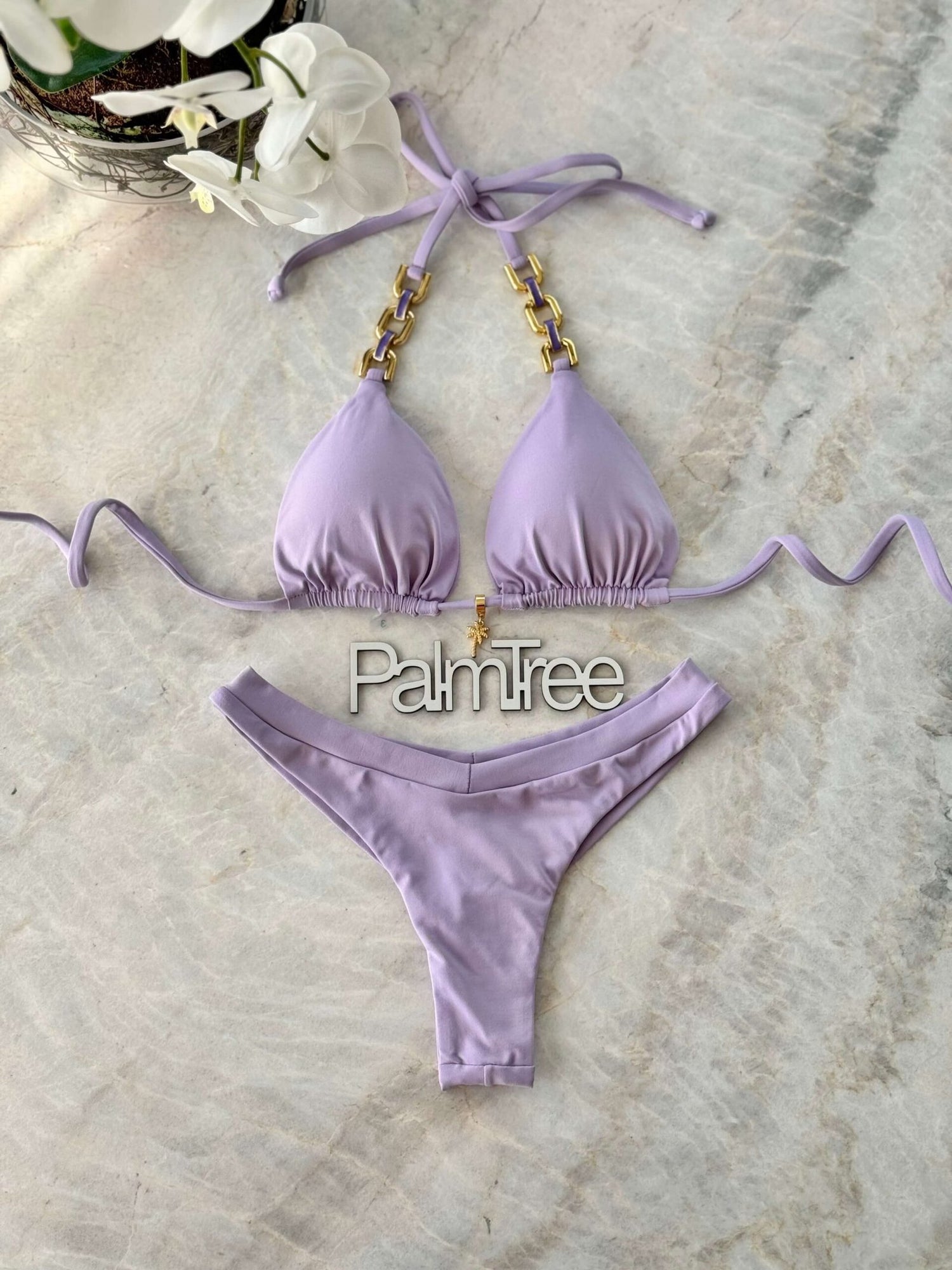 Tulum Lux Chain Triangle Bikini Set