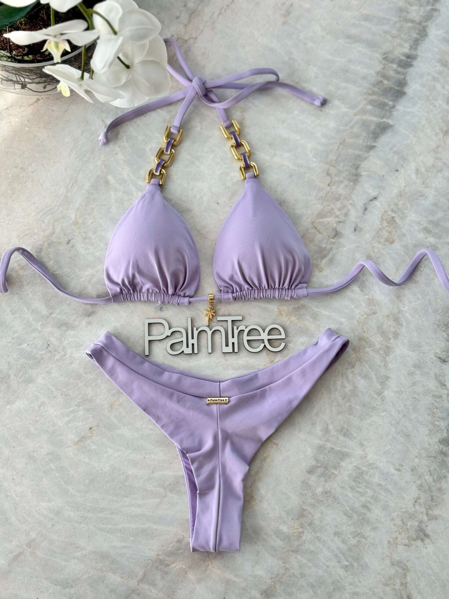 Tulum Lux Chain Triangle Bikini Set