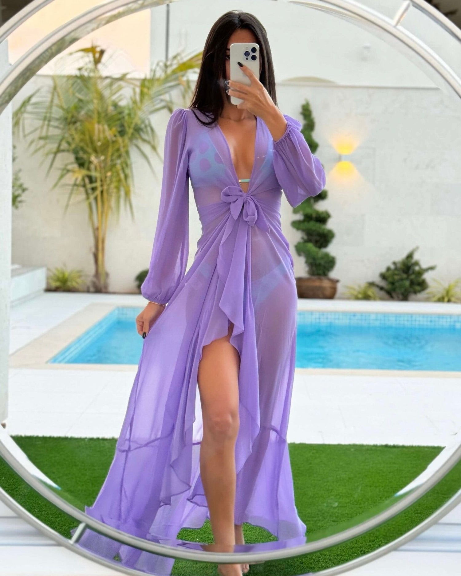 Fiji Beach Dress Sheer Silk Chiffon Palmtree Fashion Beach Fiji Beach Dress Sheer Silk Chiffon Palmtree Fashion Beach
