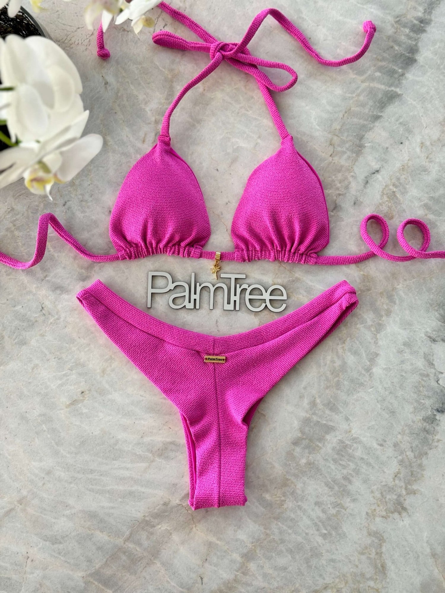 Tulum Glitter Triangle Bikini Set Glitter