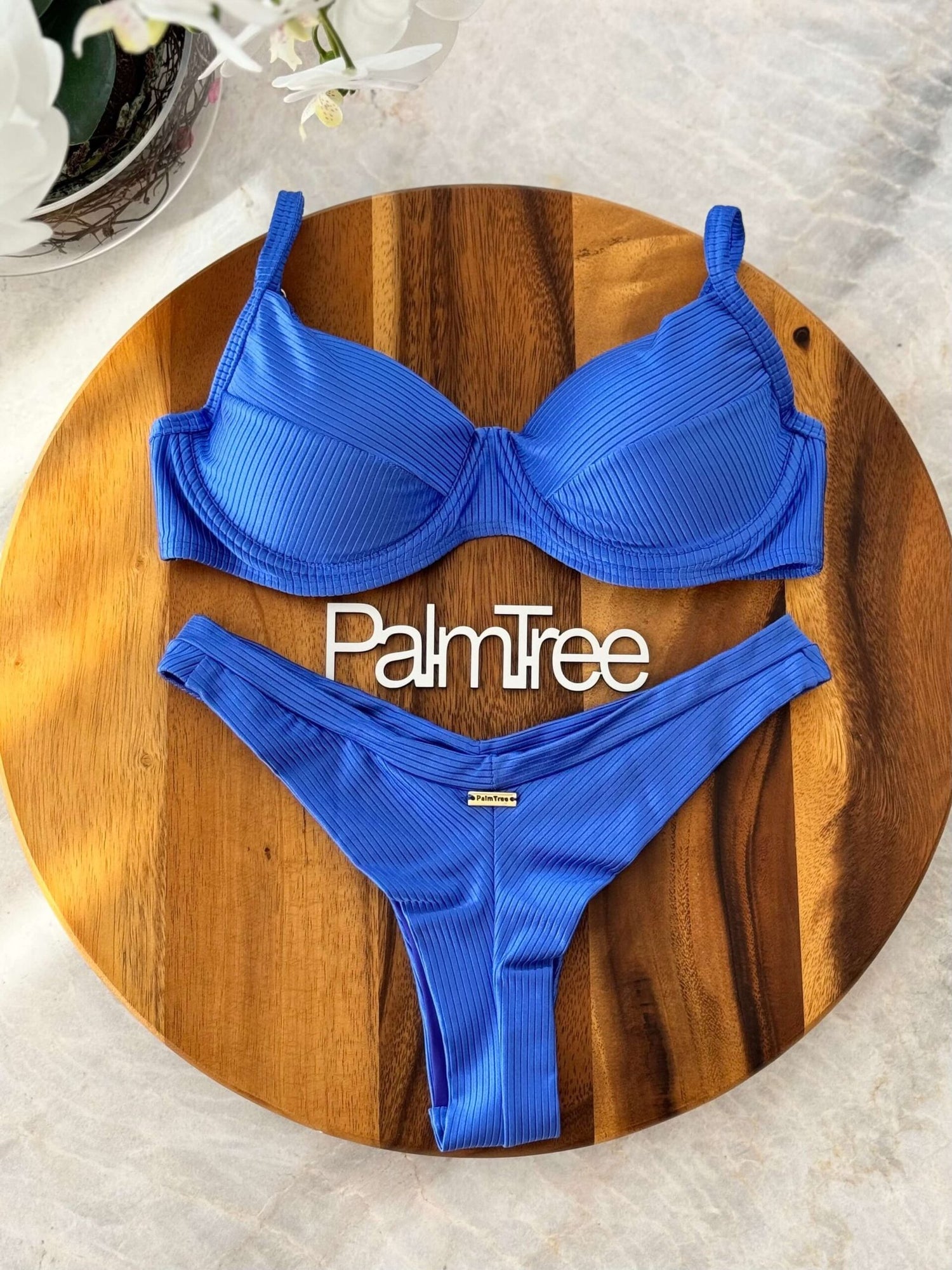 Maldives Shimmer Ribbed Underwire Bra Bikini Set