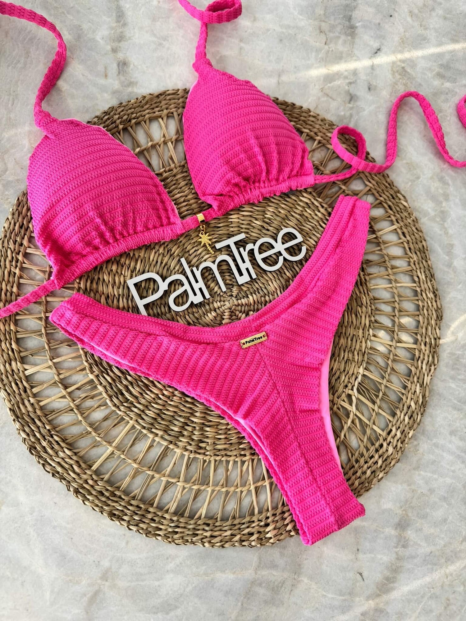 Tulum Textured Triangle Bikini Set
