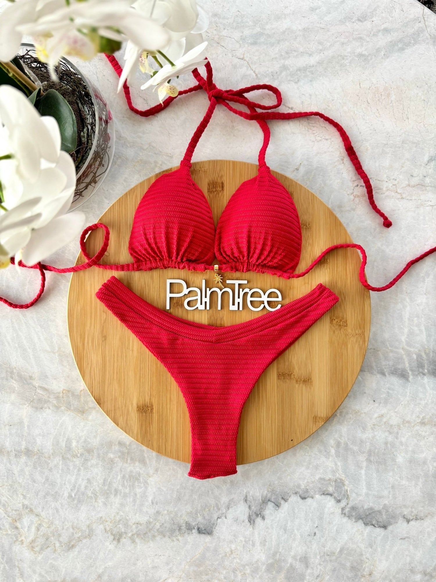 Tulum Textured Triangle Bikini Set