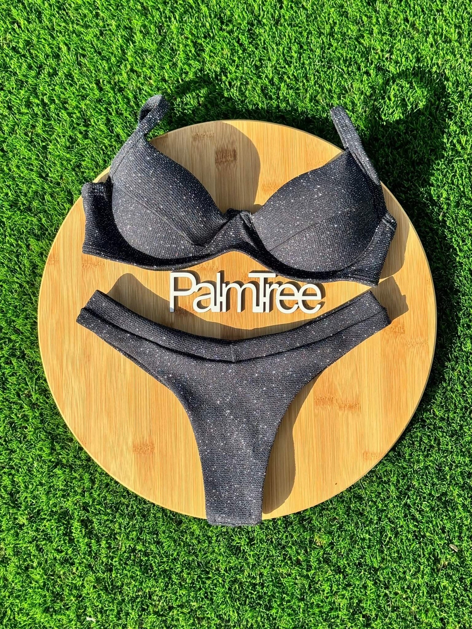 Maldives Glitter Underwire Bra Bikini Set Glitter