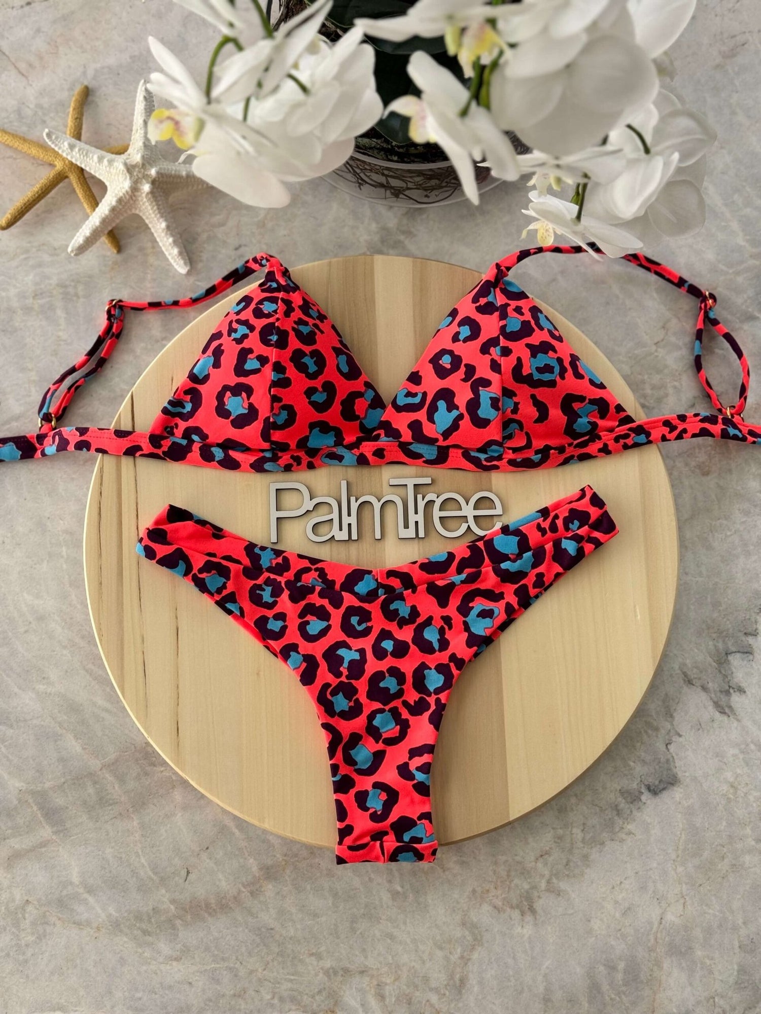 Fiji Animal Print Triangle Bikini Set