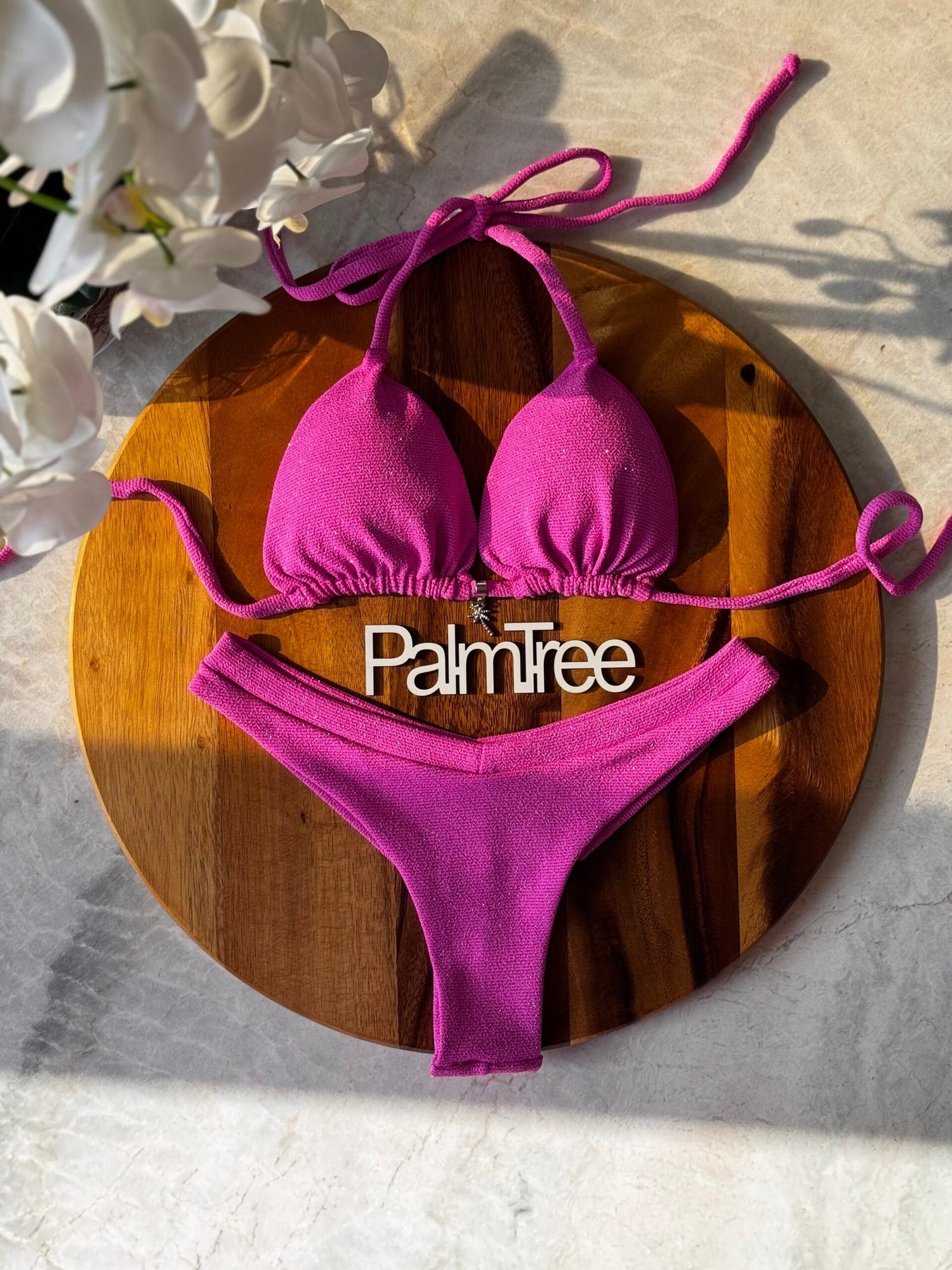 Tulum Glitter Triangle Bikini Set Glitter