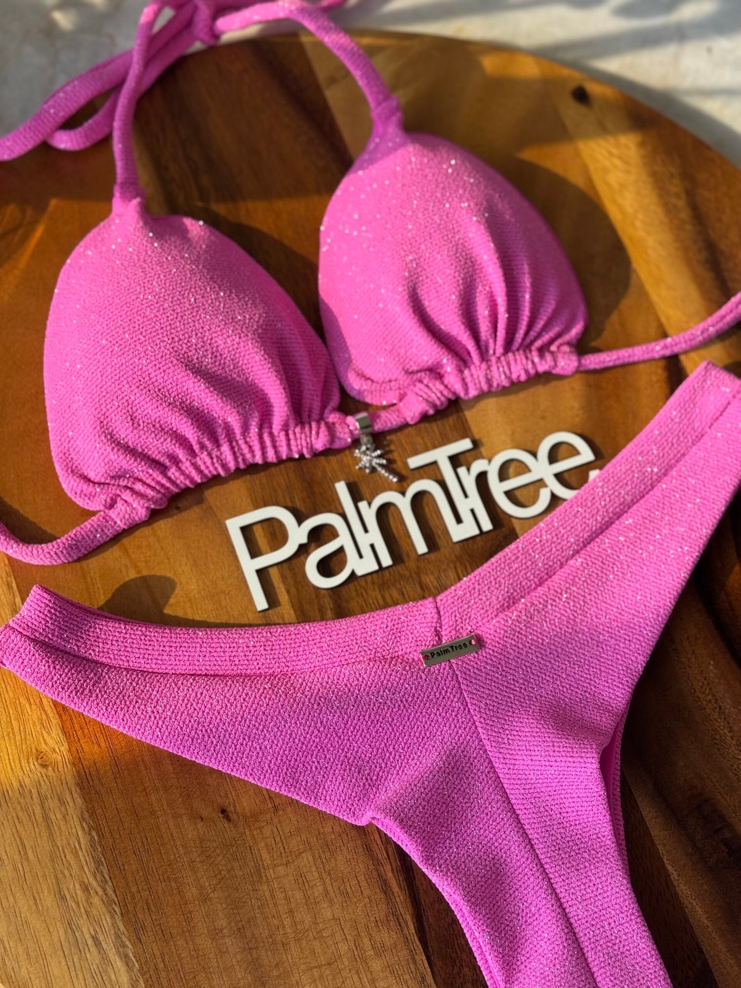 Tulum Glitter Triangle Bikini Set Glitter