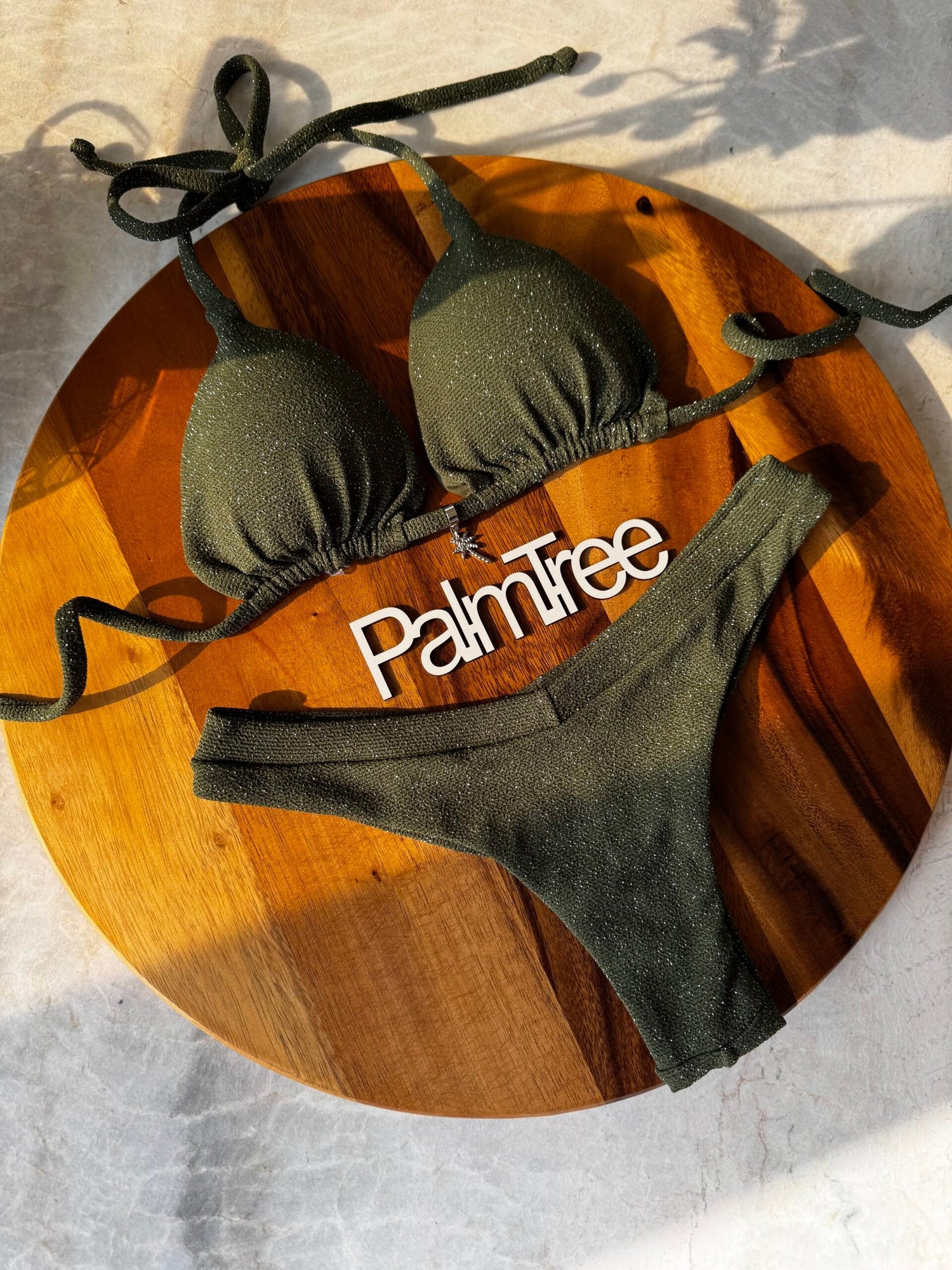 Tulum Glitter Triangle Bikini Set Glitter