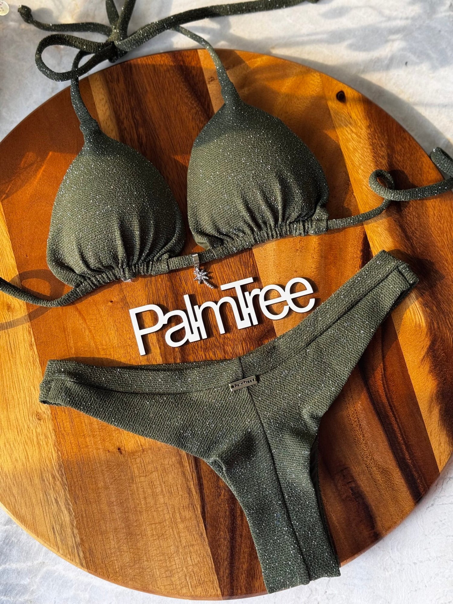 Tulum Glitter Triangle Bikini Set Glitter