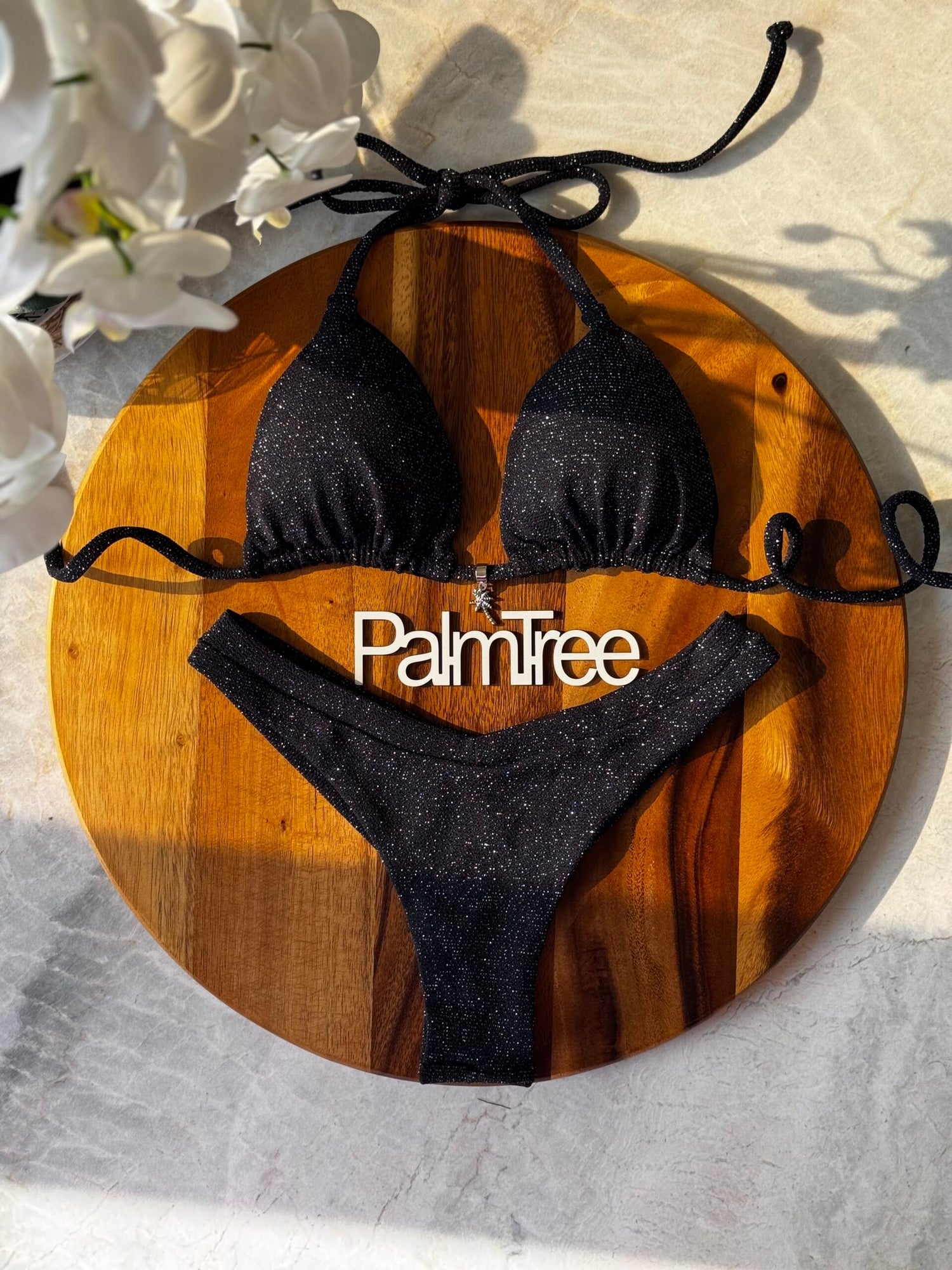 Tulum Glitter Triangle Bikini Set Glitter