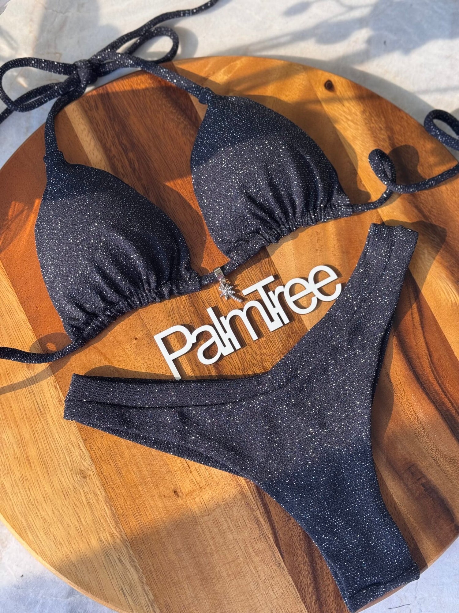 Tulum Glitter Triangle Bikini Set Glitter